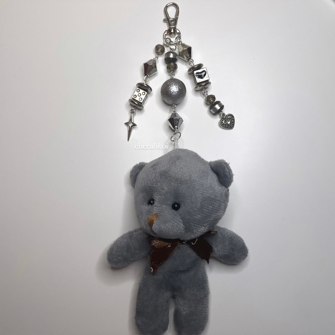 grey teddy charm