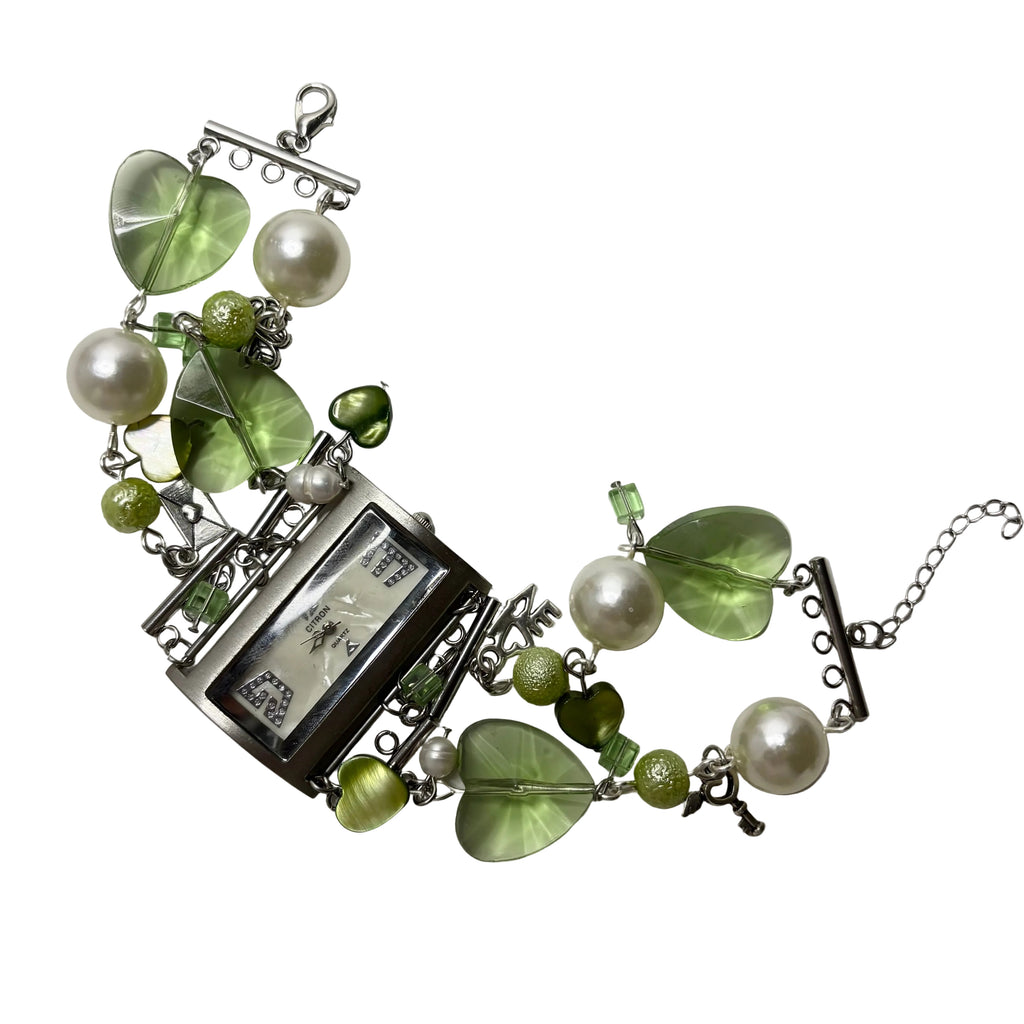 lucky clover beaded watch bracelet