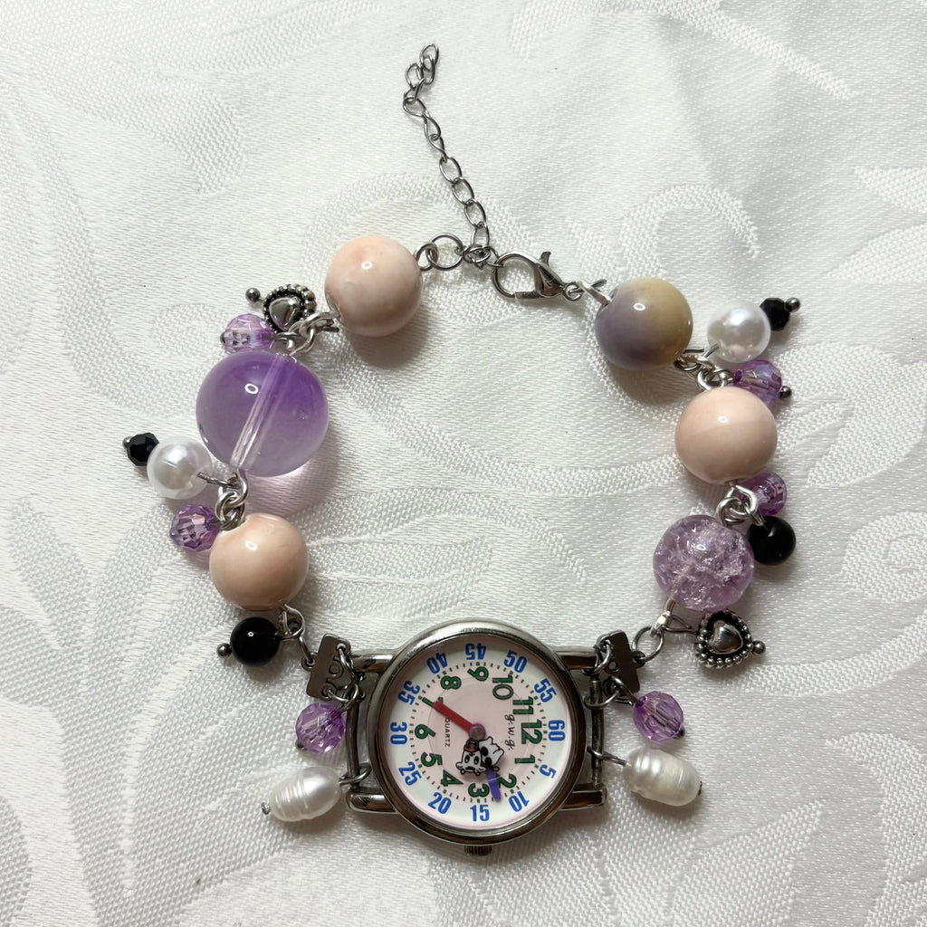 moo moo working beaded watch bracelet