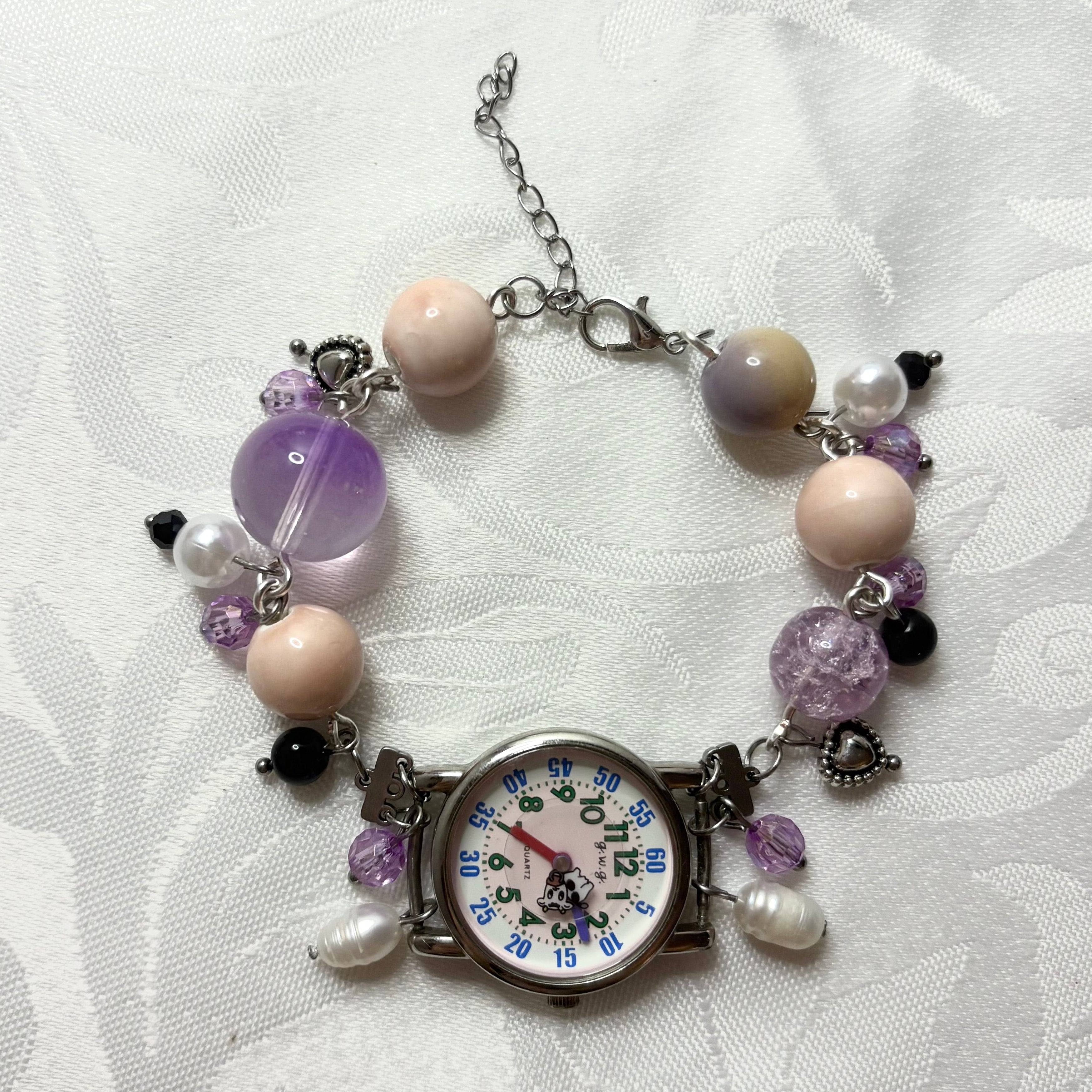 moo moo working beaded watch bracelet