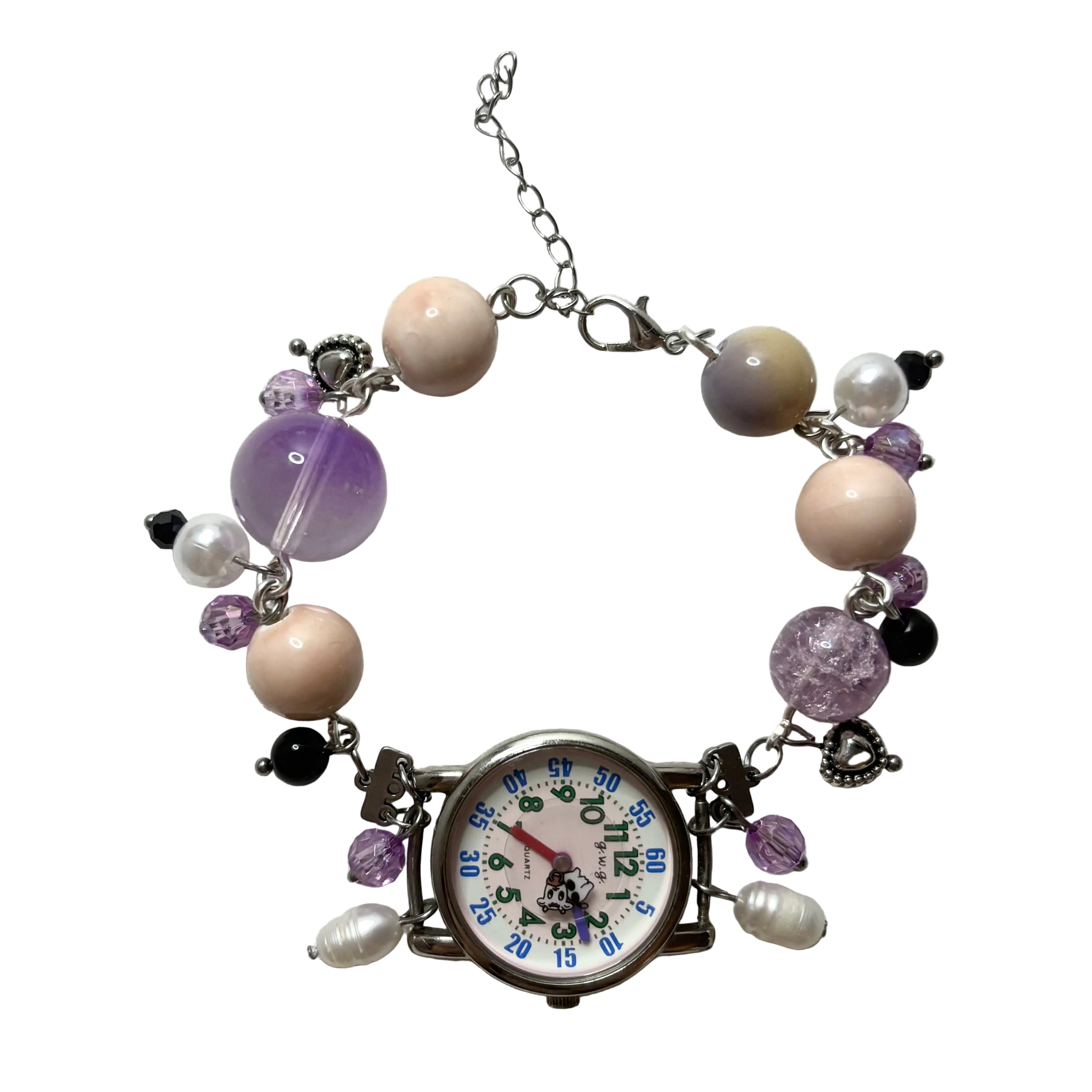 moo moo working beaded watch bracelet