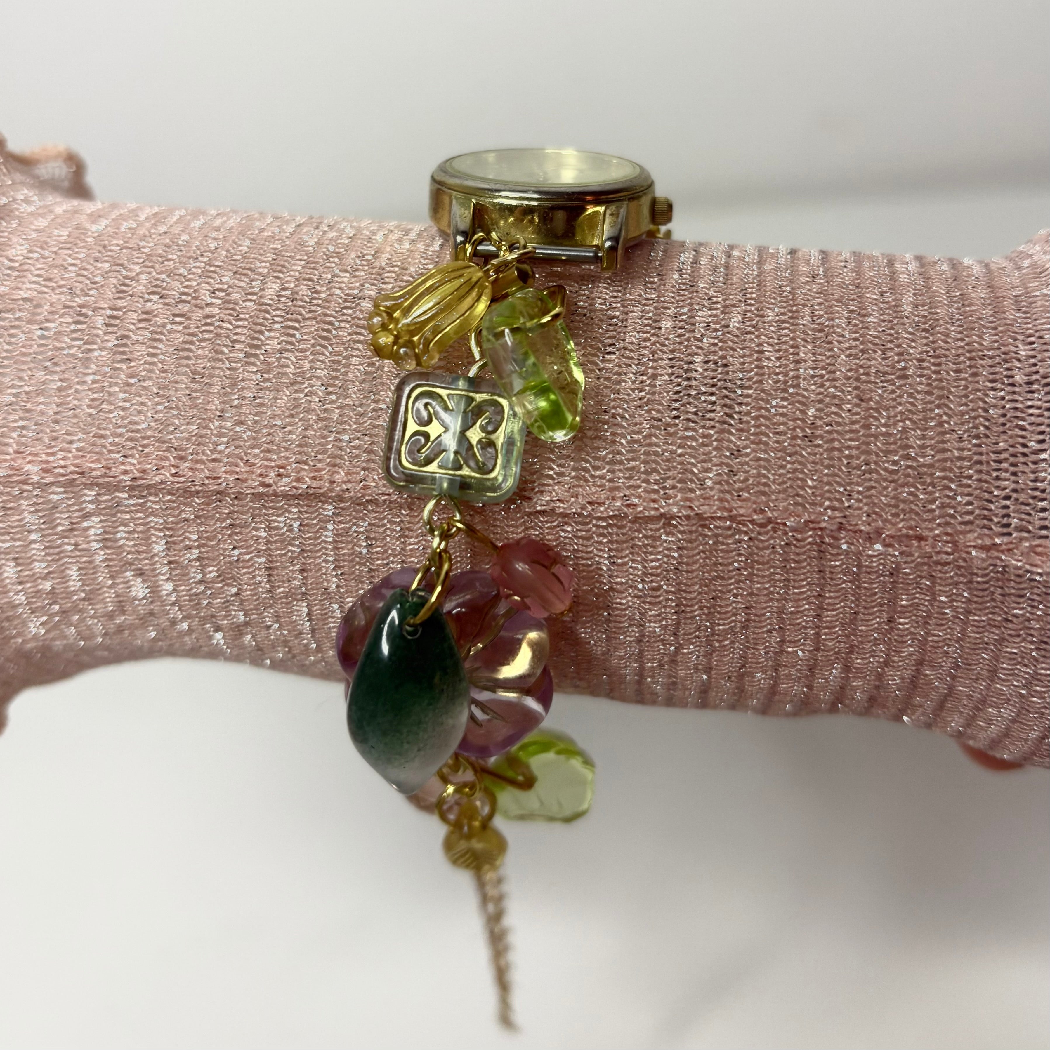 pastel bloom beaded watch bracelet