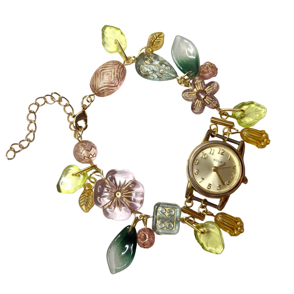 in bloom beaded watch bracelet
