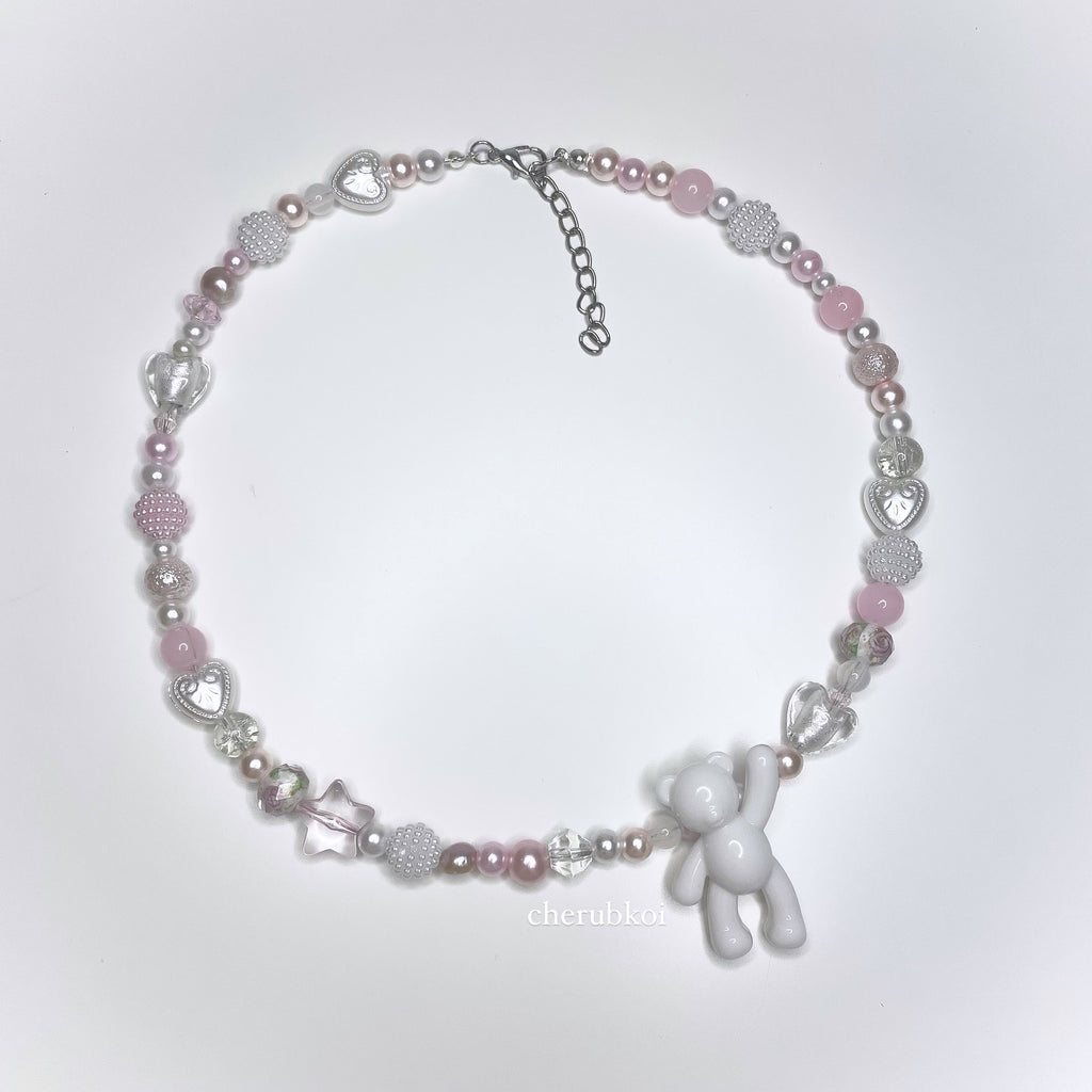 teddy bear garden necklace