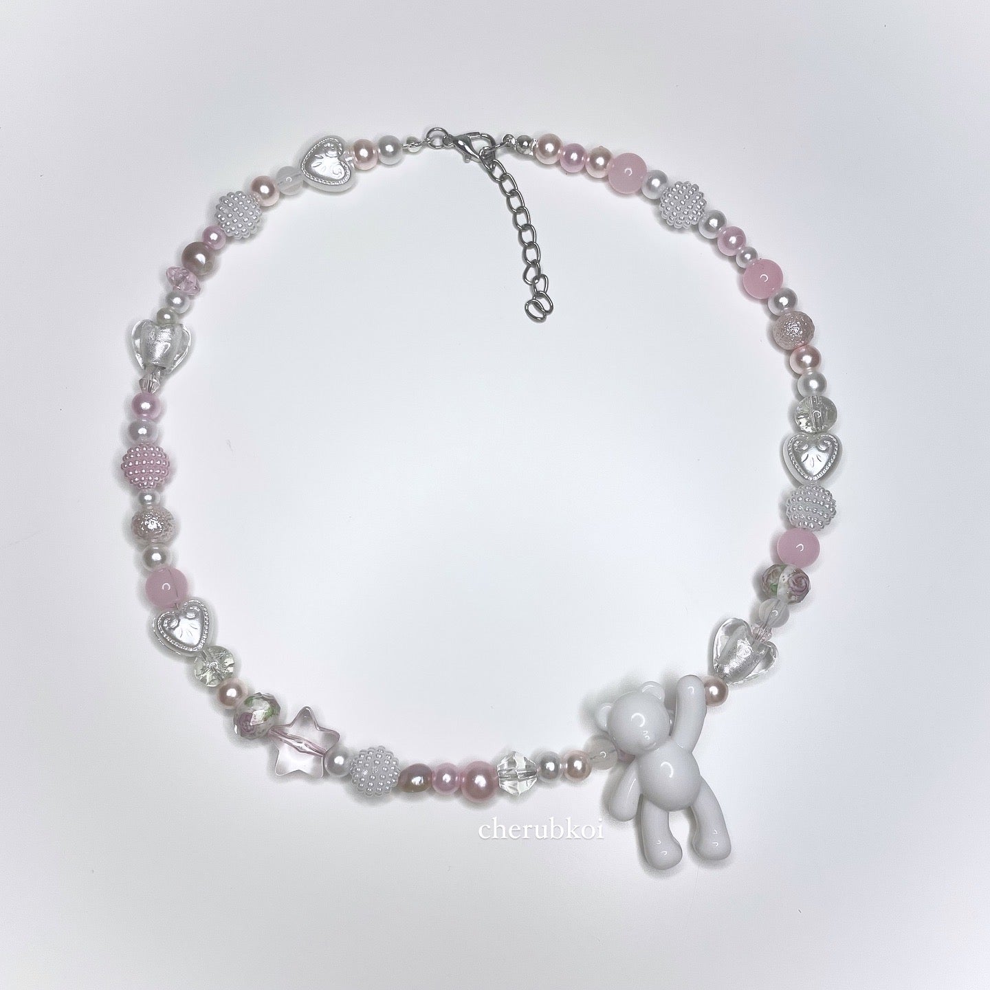 teddy bear garden necklace