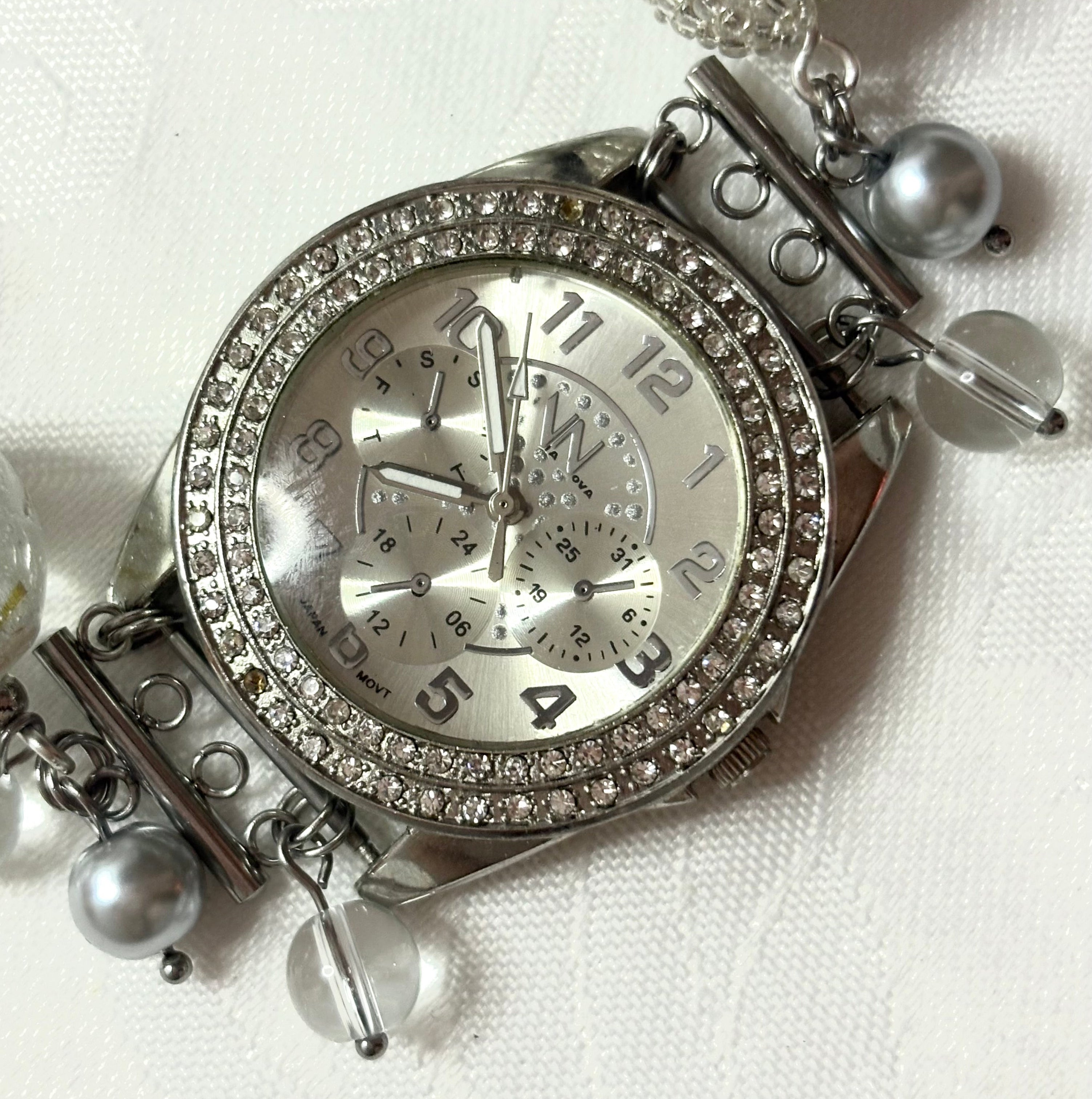 chunky diamante watch bracelet
