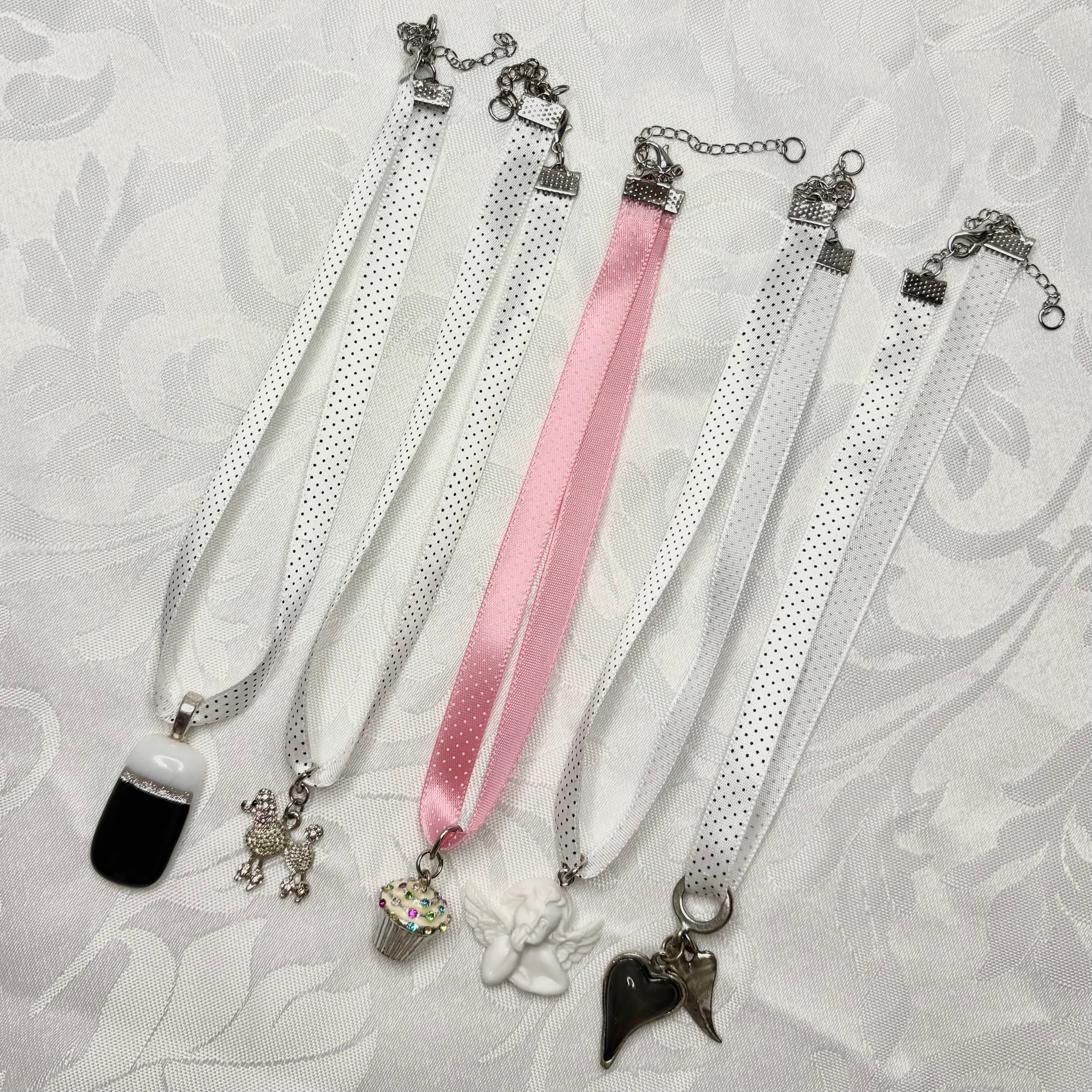 polka ribbon chokers