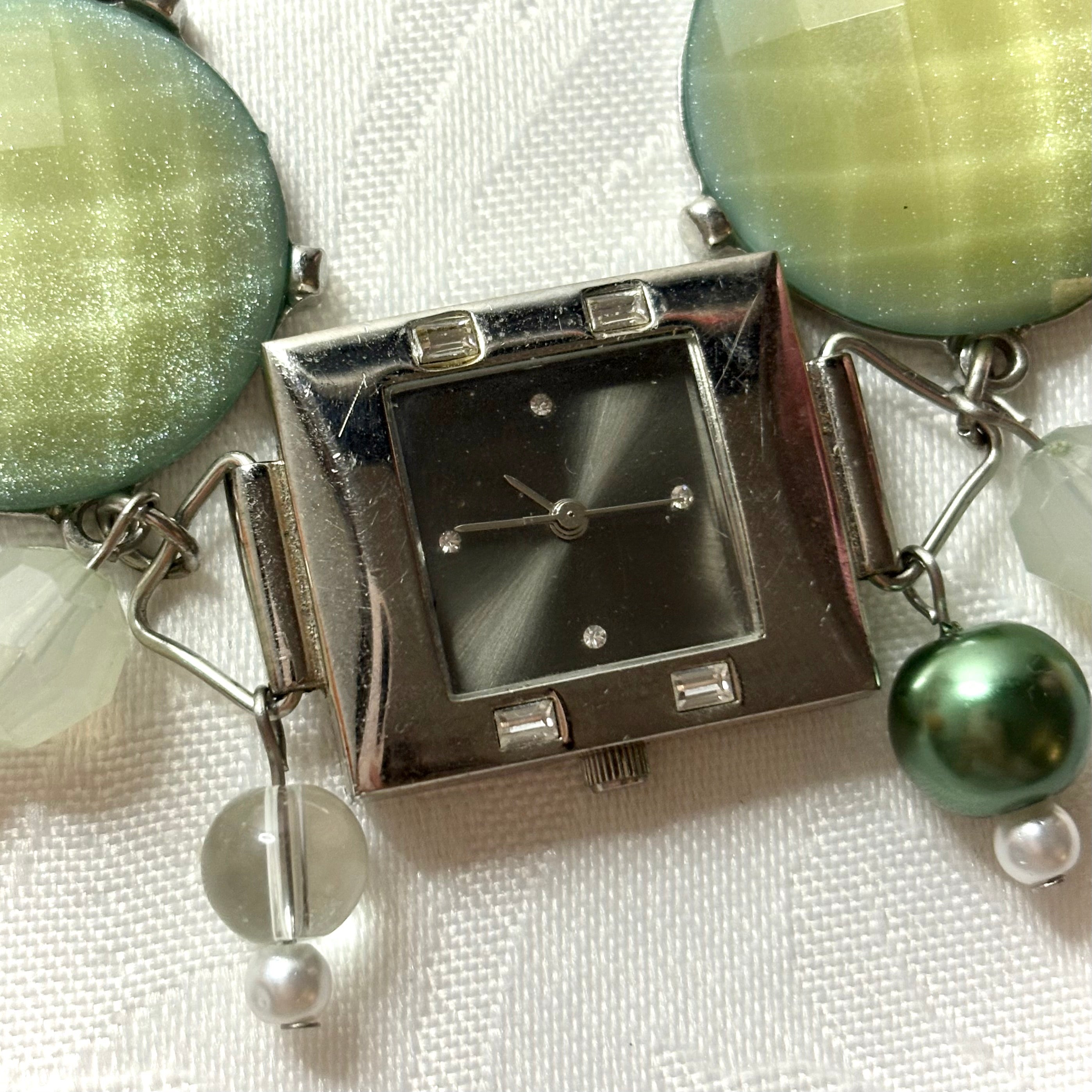 aero working beaded watch bracelet