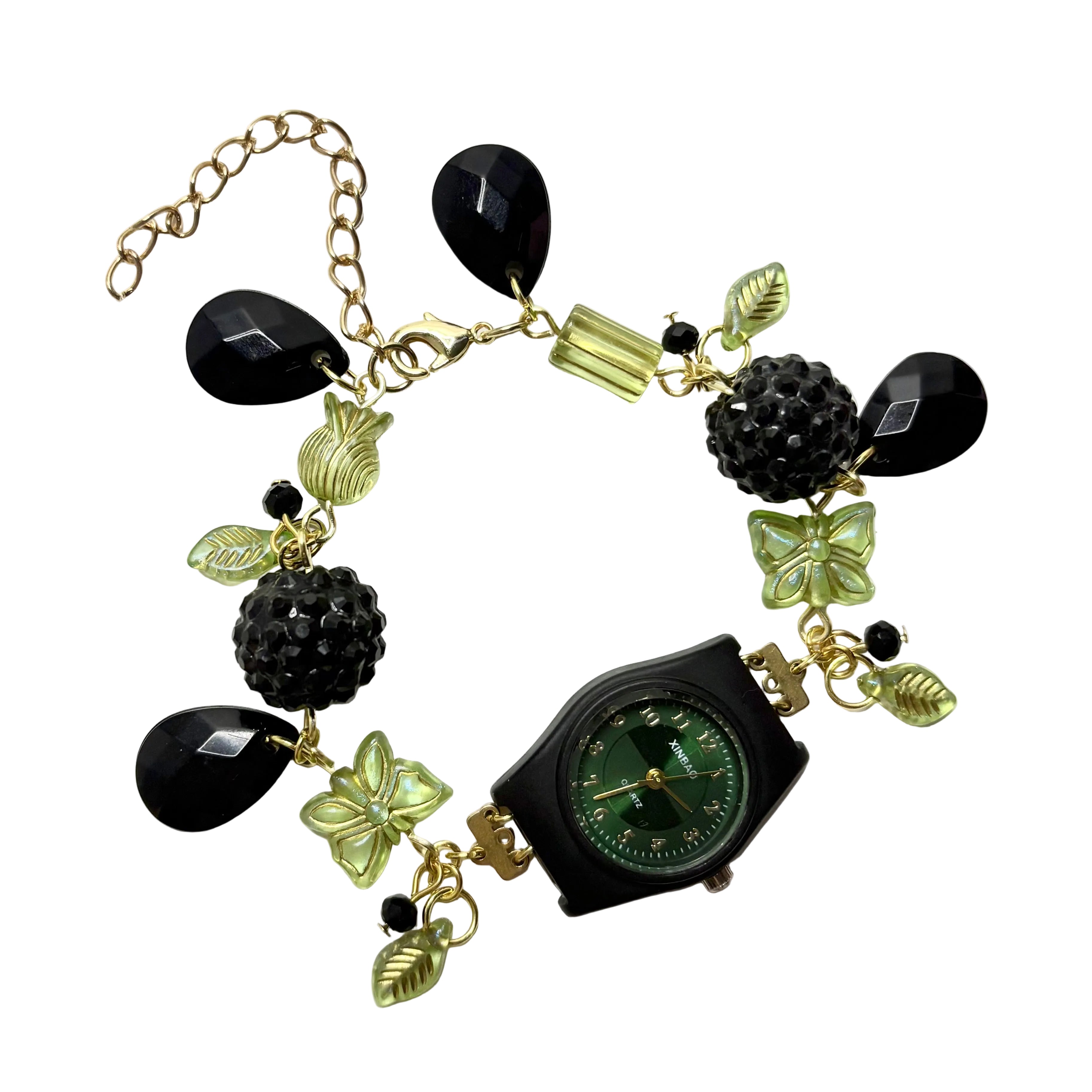 blackberry beaded watch bracelet