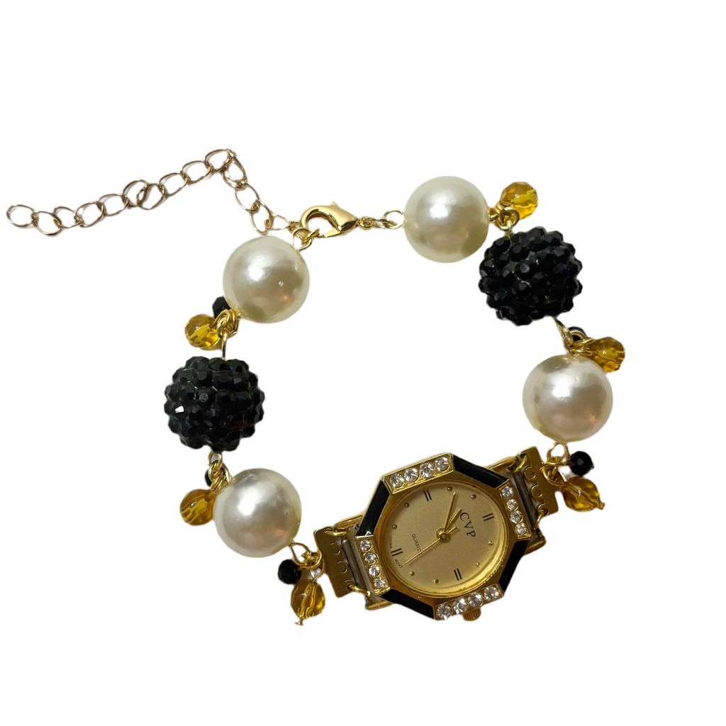 honey bee beaded watch bracelet