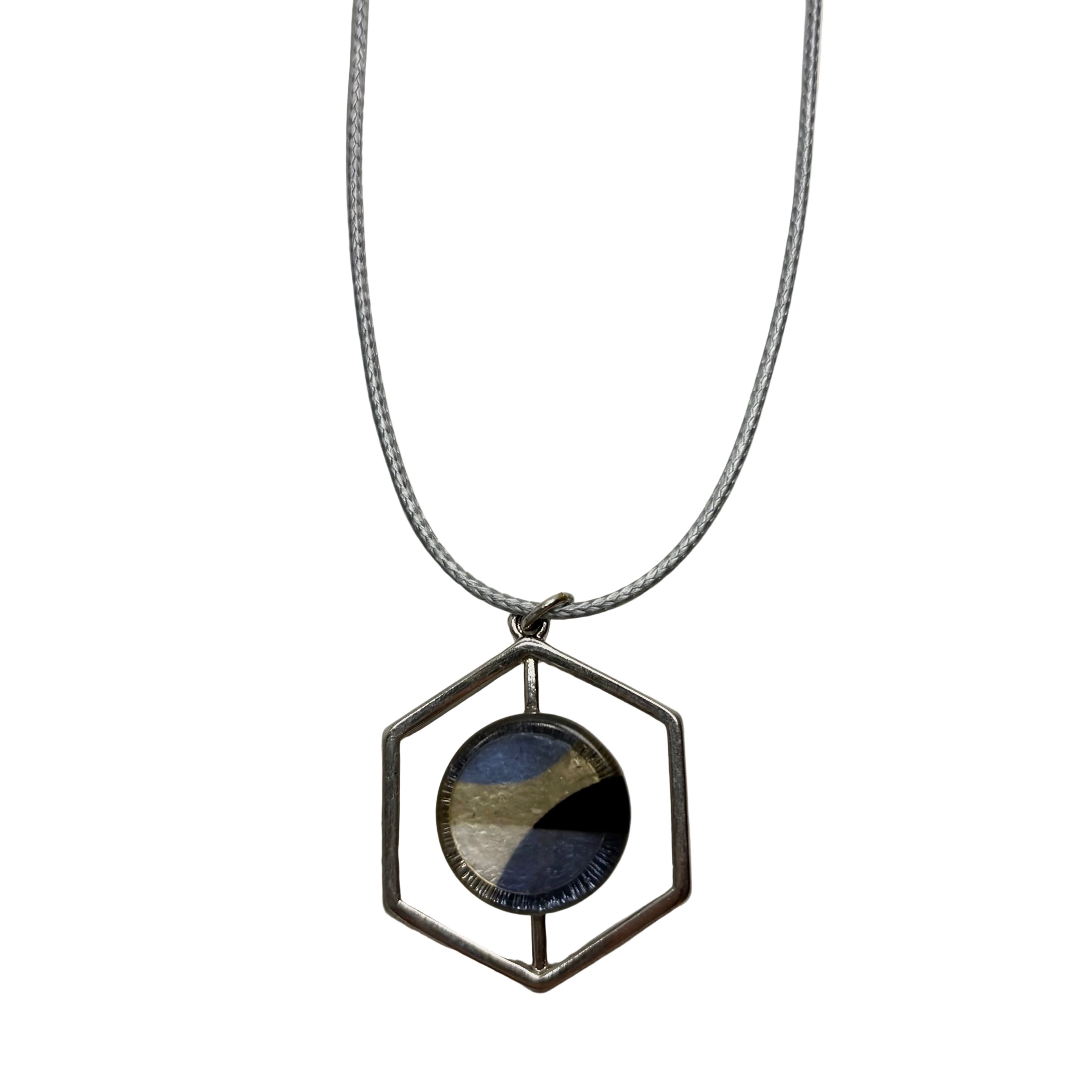 hexagonal cord necklace
