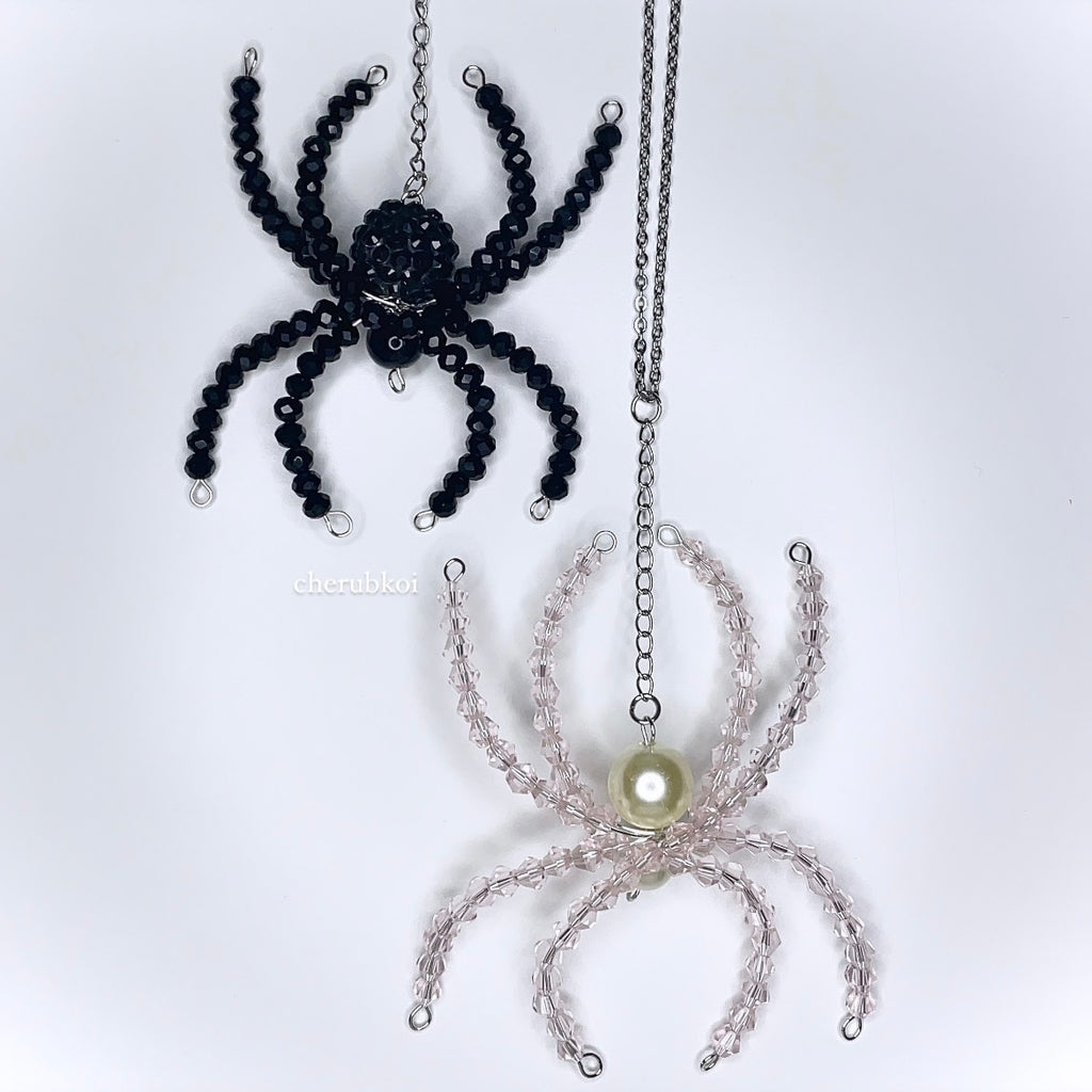 Pink Spider Chain beaded spider chain necklaces – cherubkoi