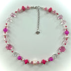 hot pink beaded necklace
