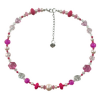hot pink beaded necklace