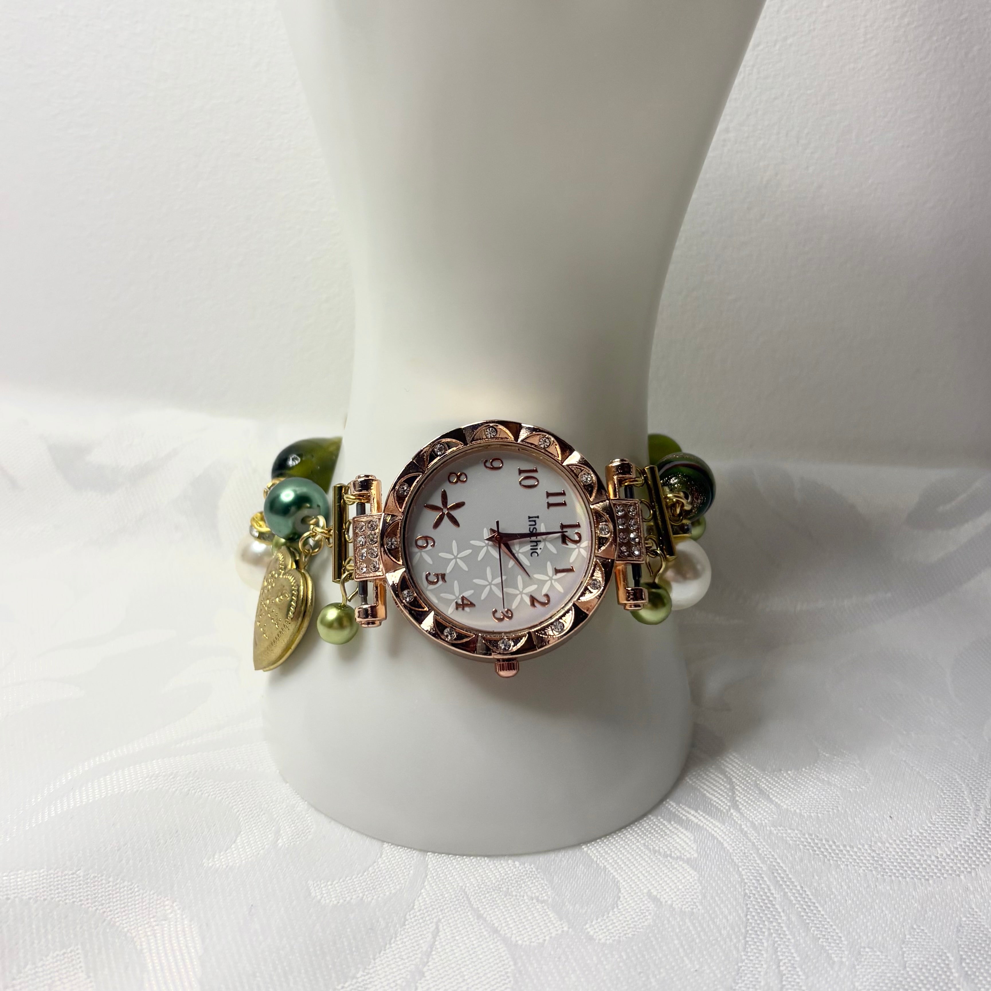 louisiana working beaded watch bracelet