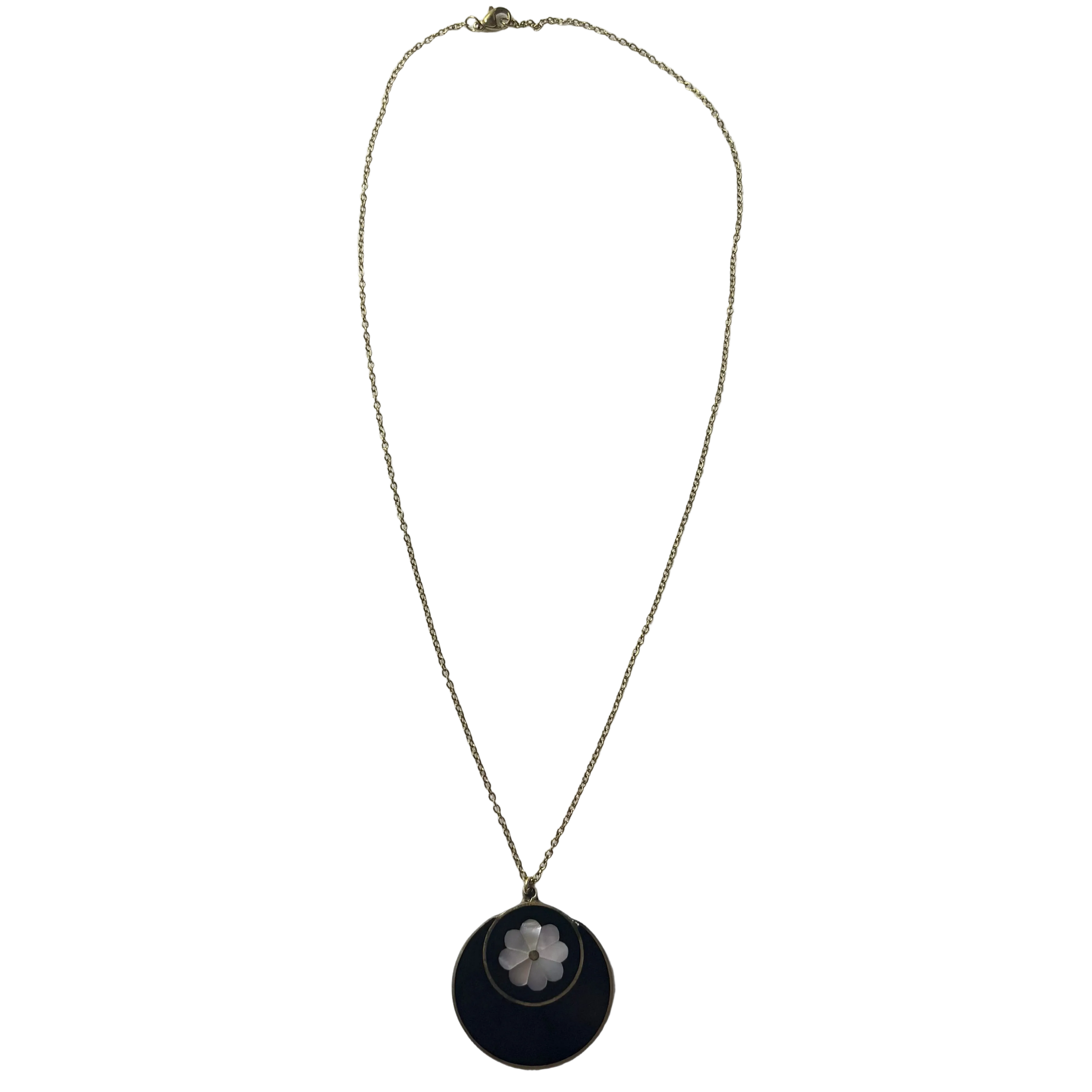 vintage flower pendant necklace