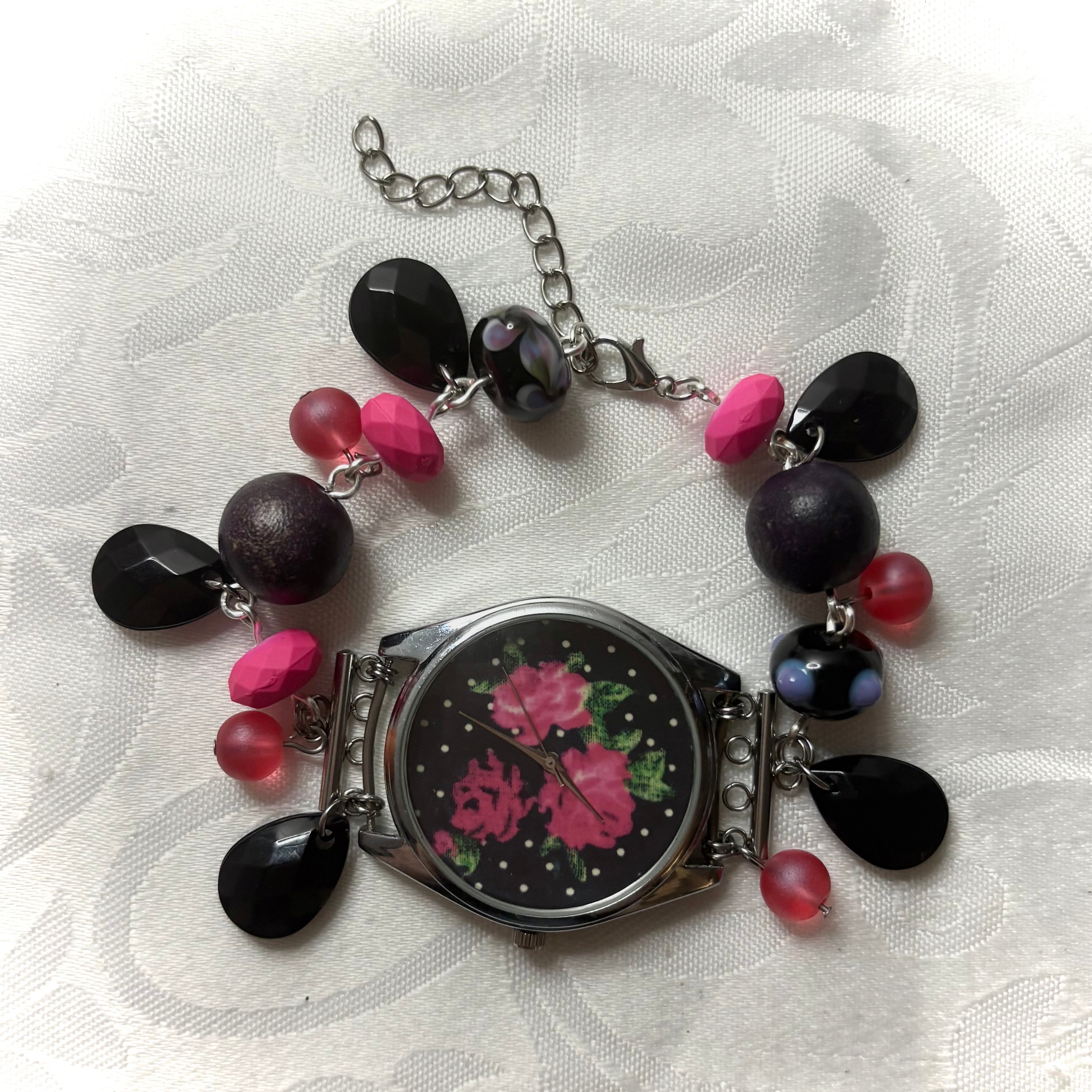 eileen working beaded watch bracelet