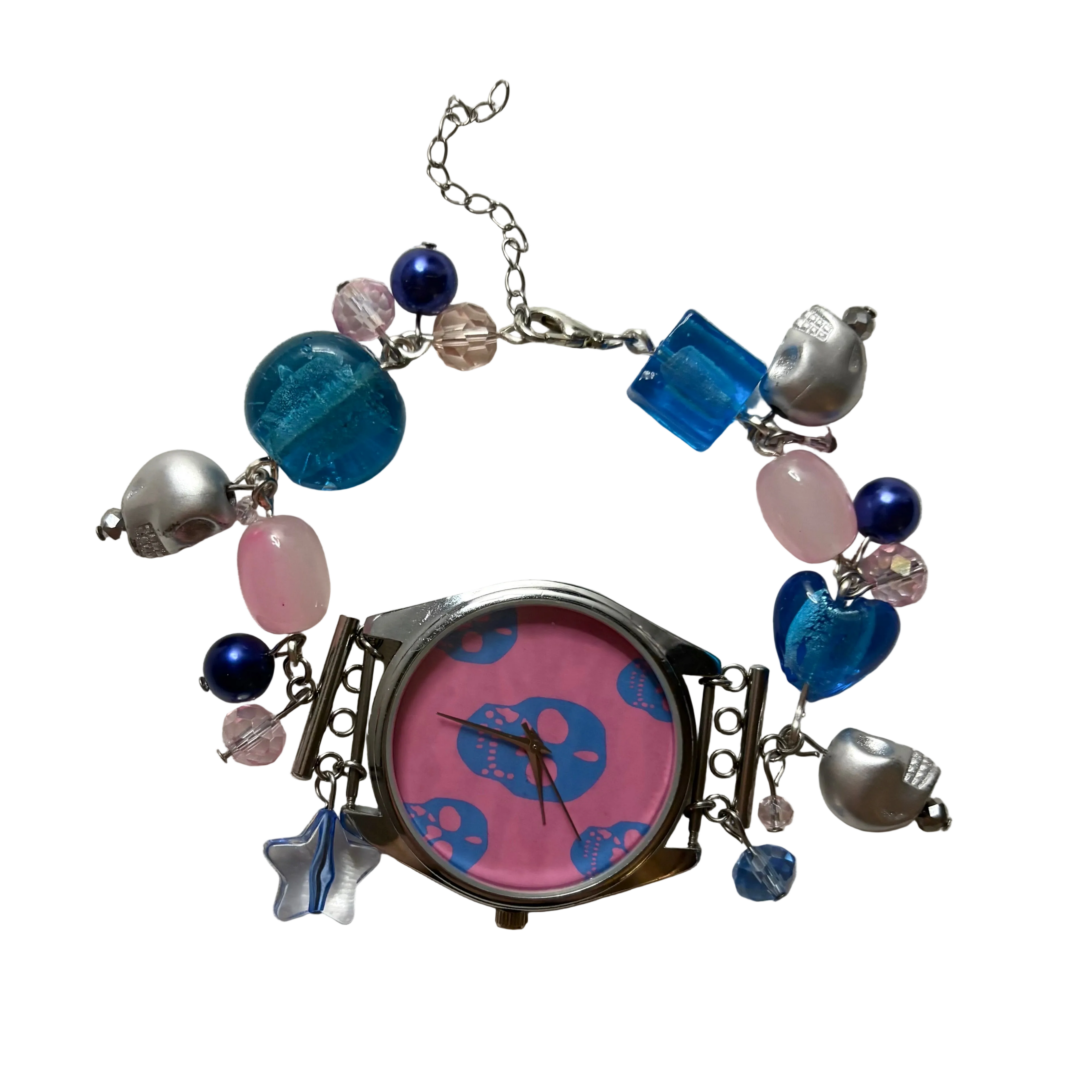 sweet skull working beaded watch bracelet