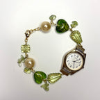 lilypad beaded watch bracelet