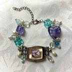 princess kitty working beaded watch bracelet