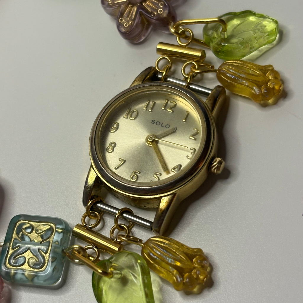 in bloom beaded watch bracelet