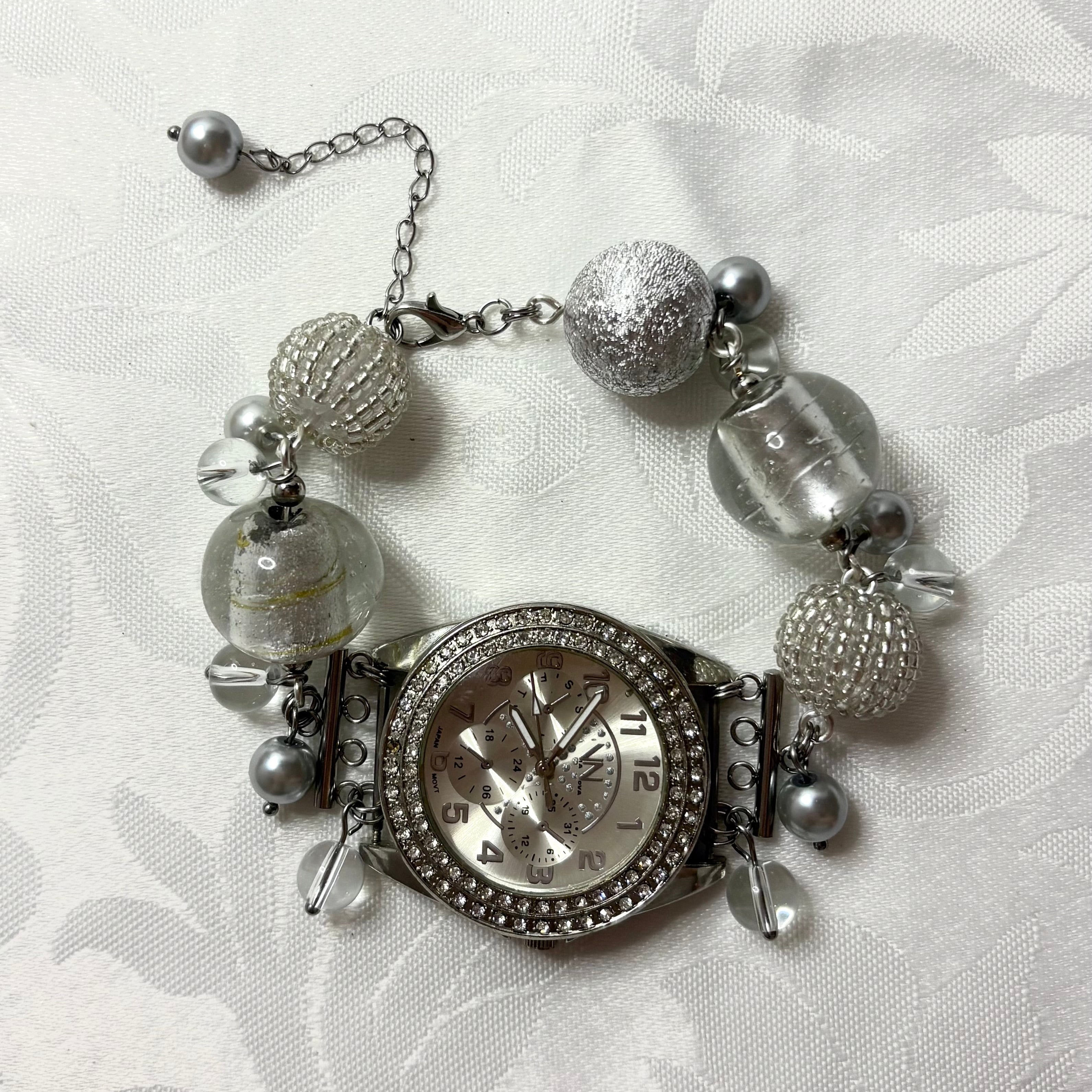 chunky diamante watch bracelet