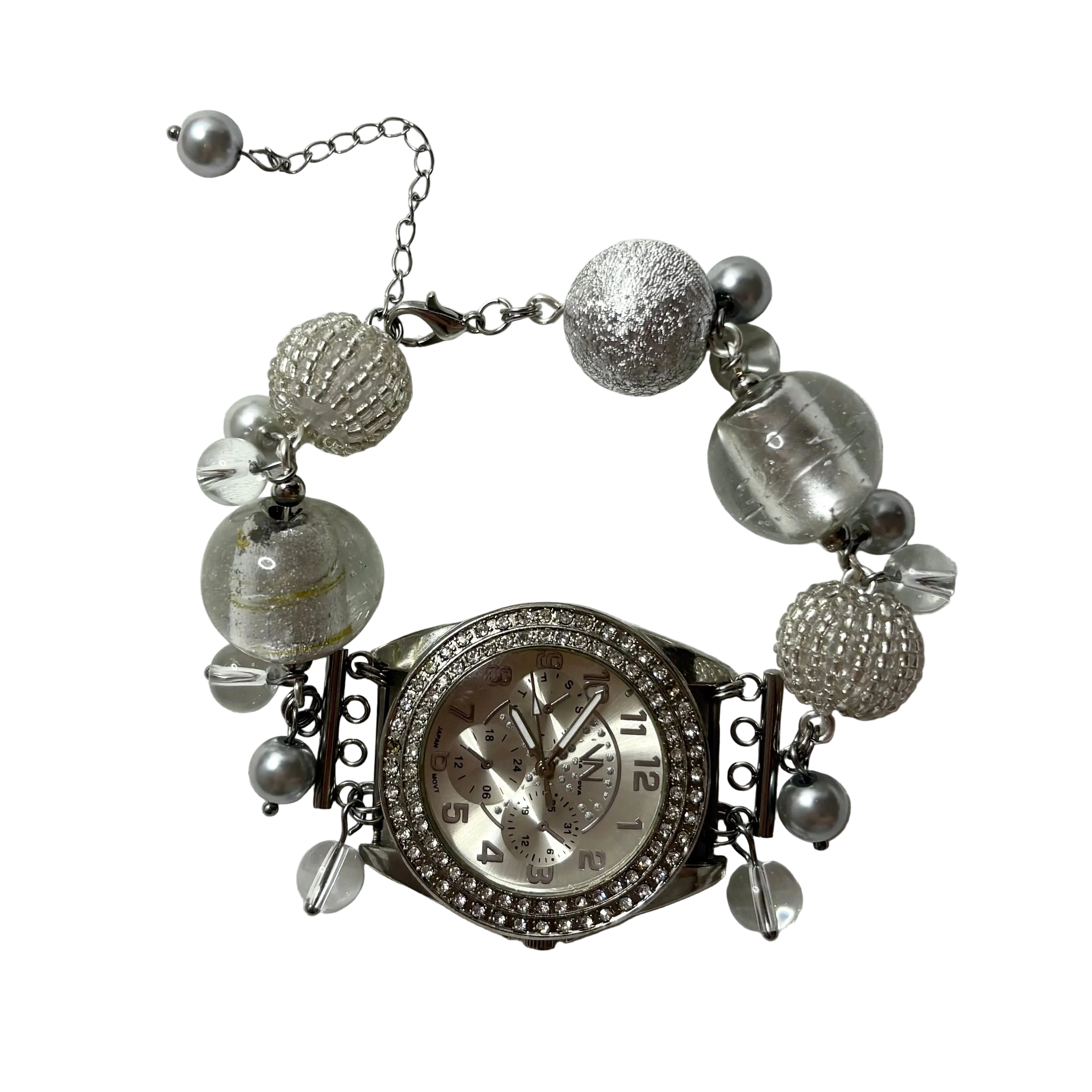 chunky diamante watch bracelet