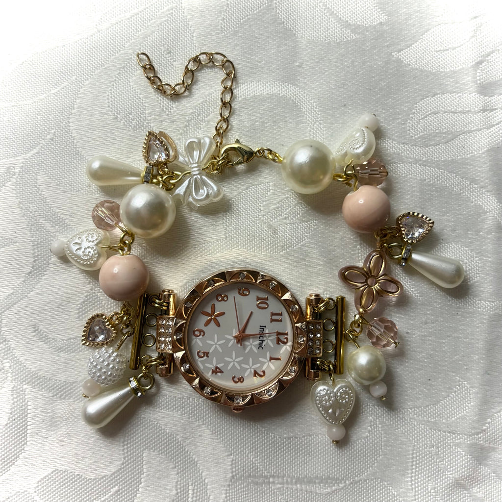 rosie working beaded watch bracelet