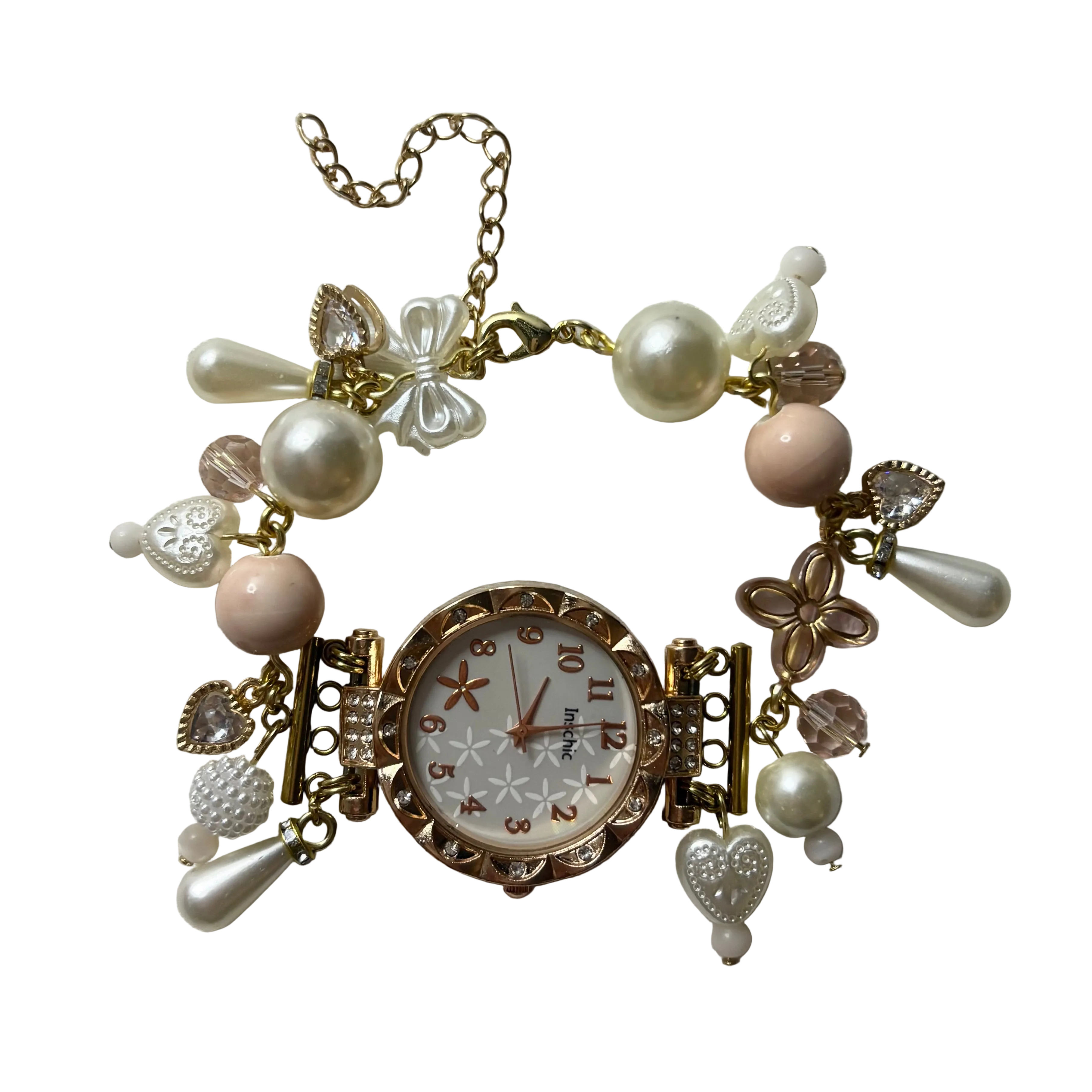 rosie working beaded watch bracelet