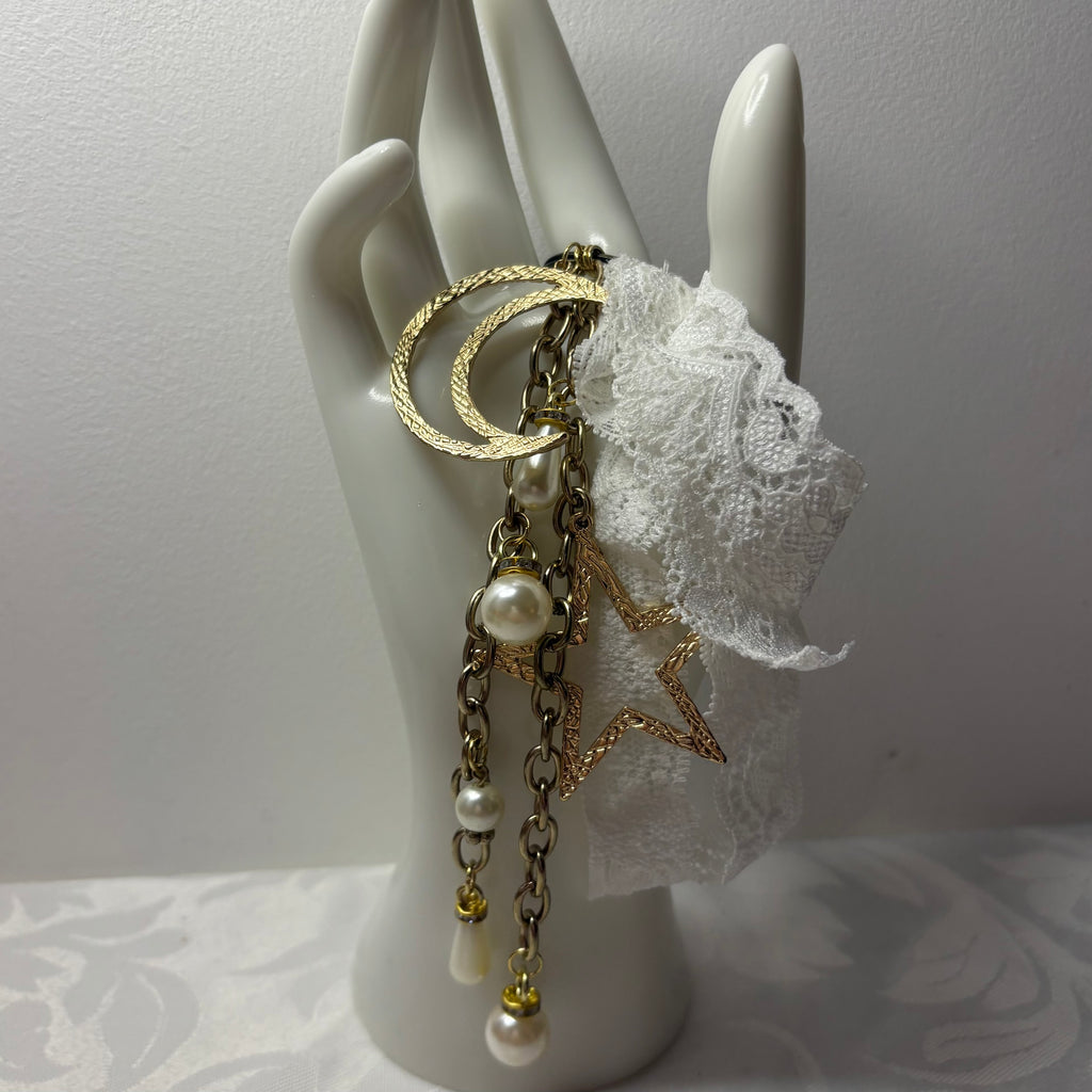star n moon bag charm