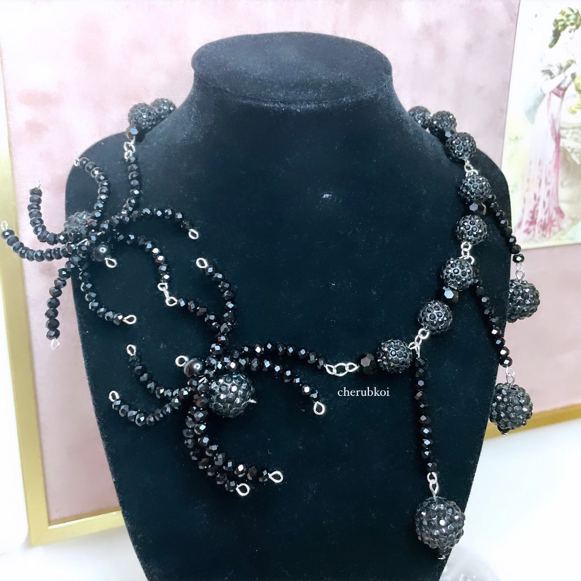 black spider necklace