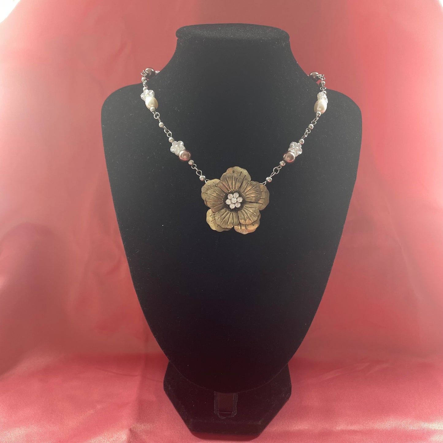 bronze blossom necklace