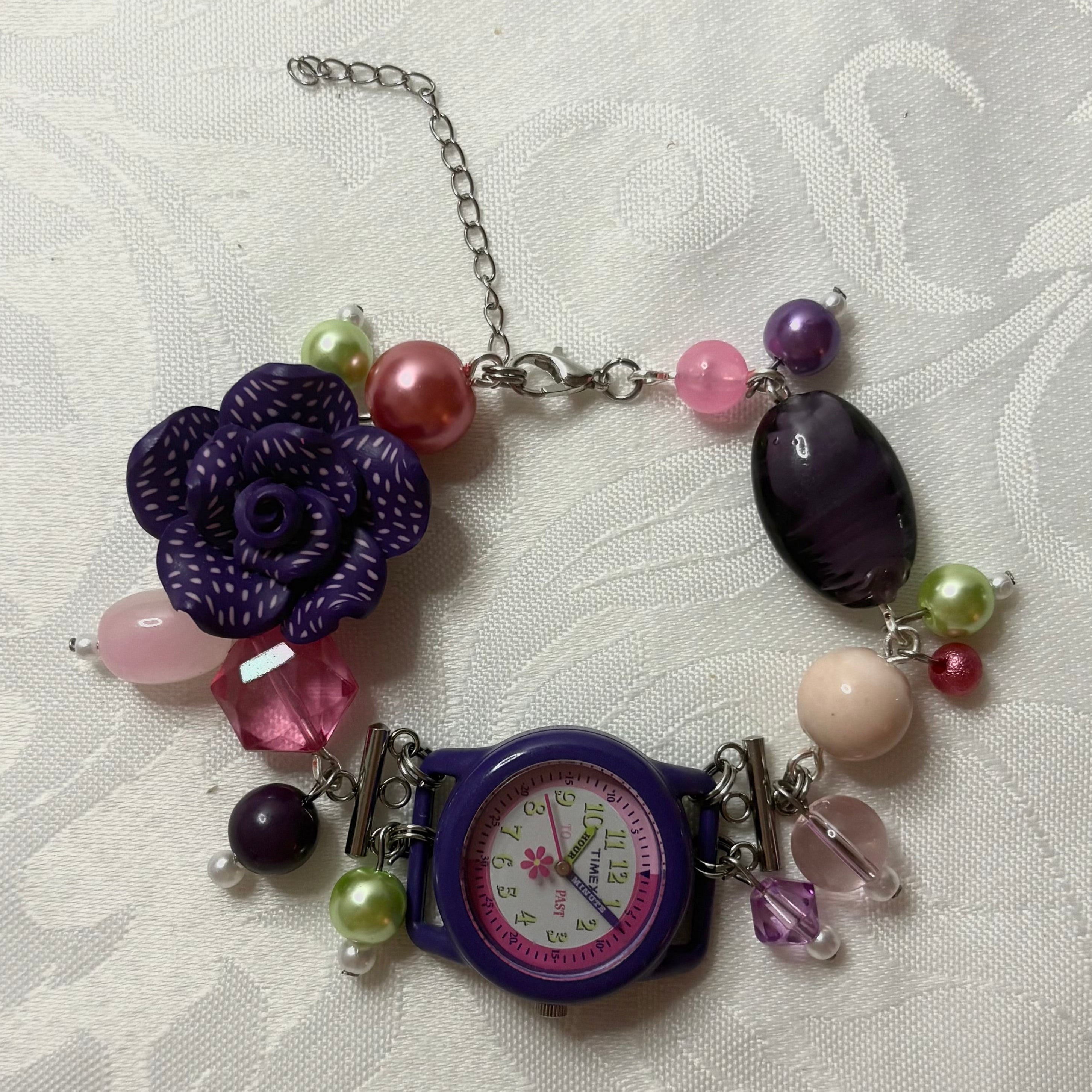 fleur working beaded watch bracelet