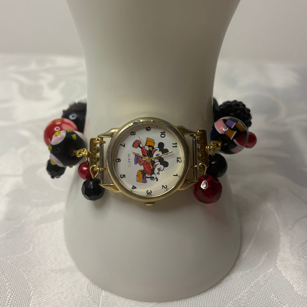 mouse working beaded watch bracelet