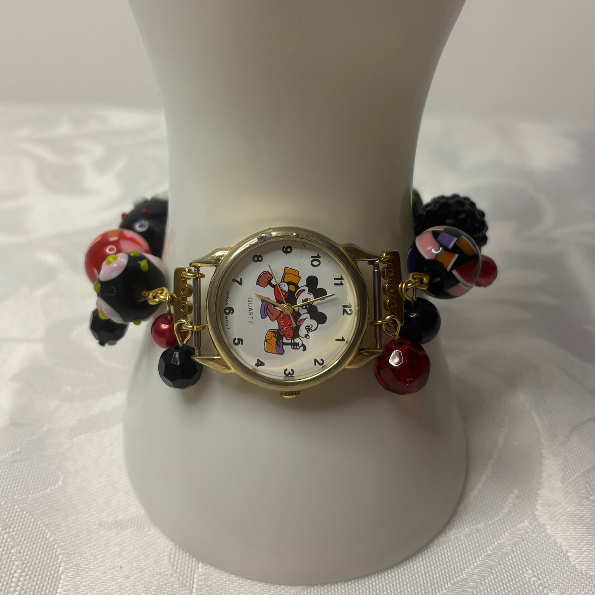 mouse working beaded watch bracelet