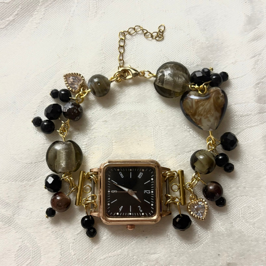 charcoal working watch bracelet