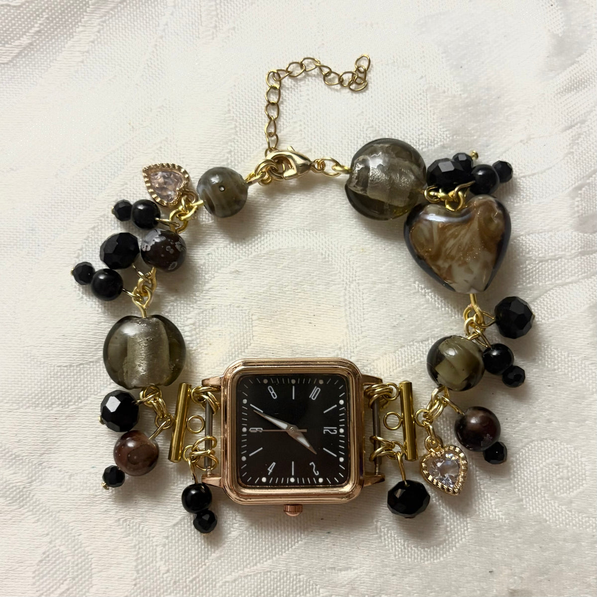 charcoal working watch bracelet