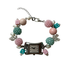 bubble working beaded watch bracelet