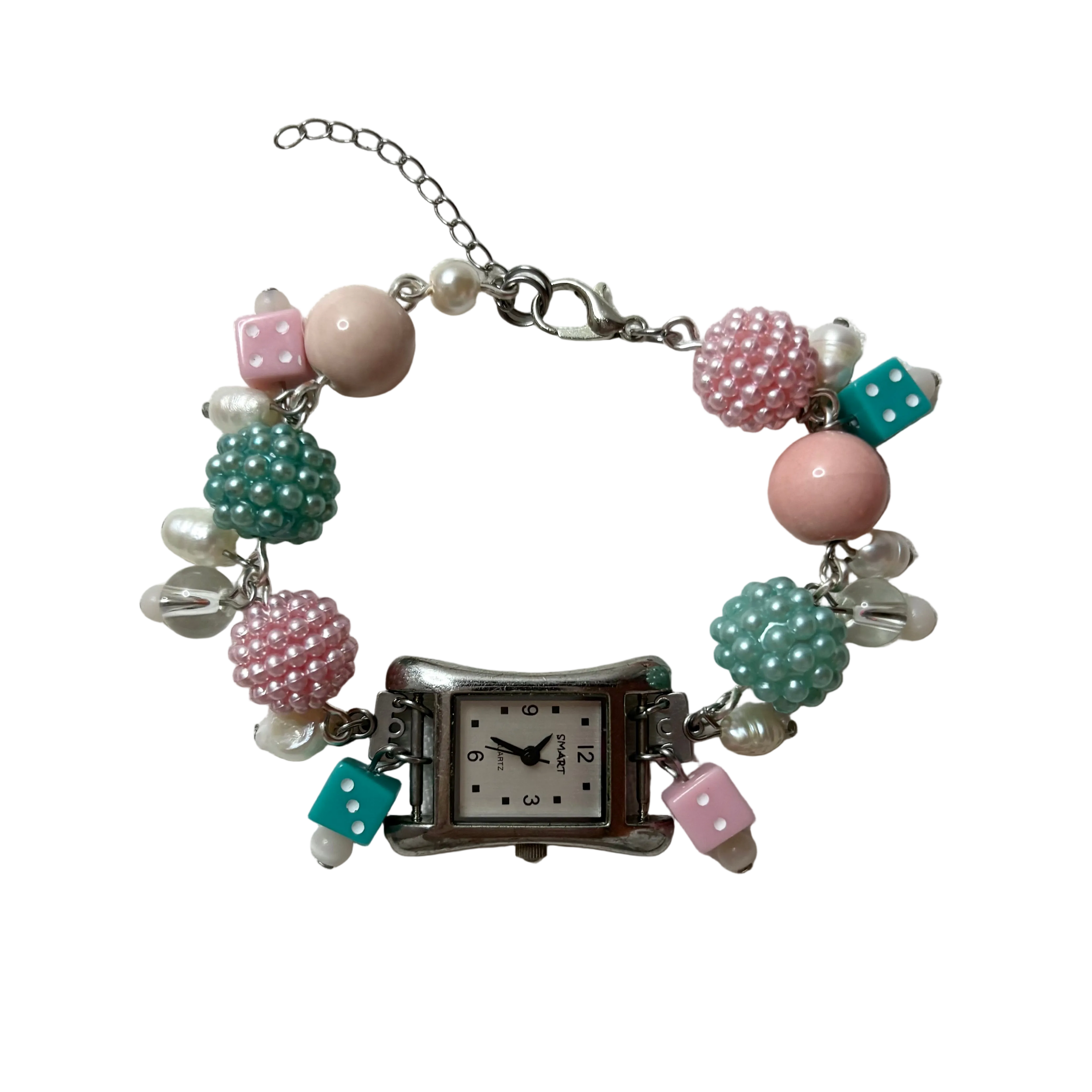 bubble working beaded watch bracelet