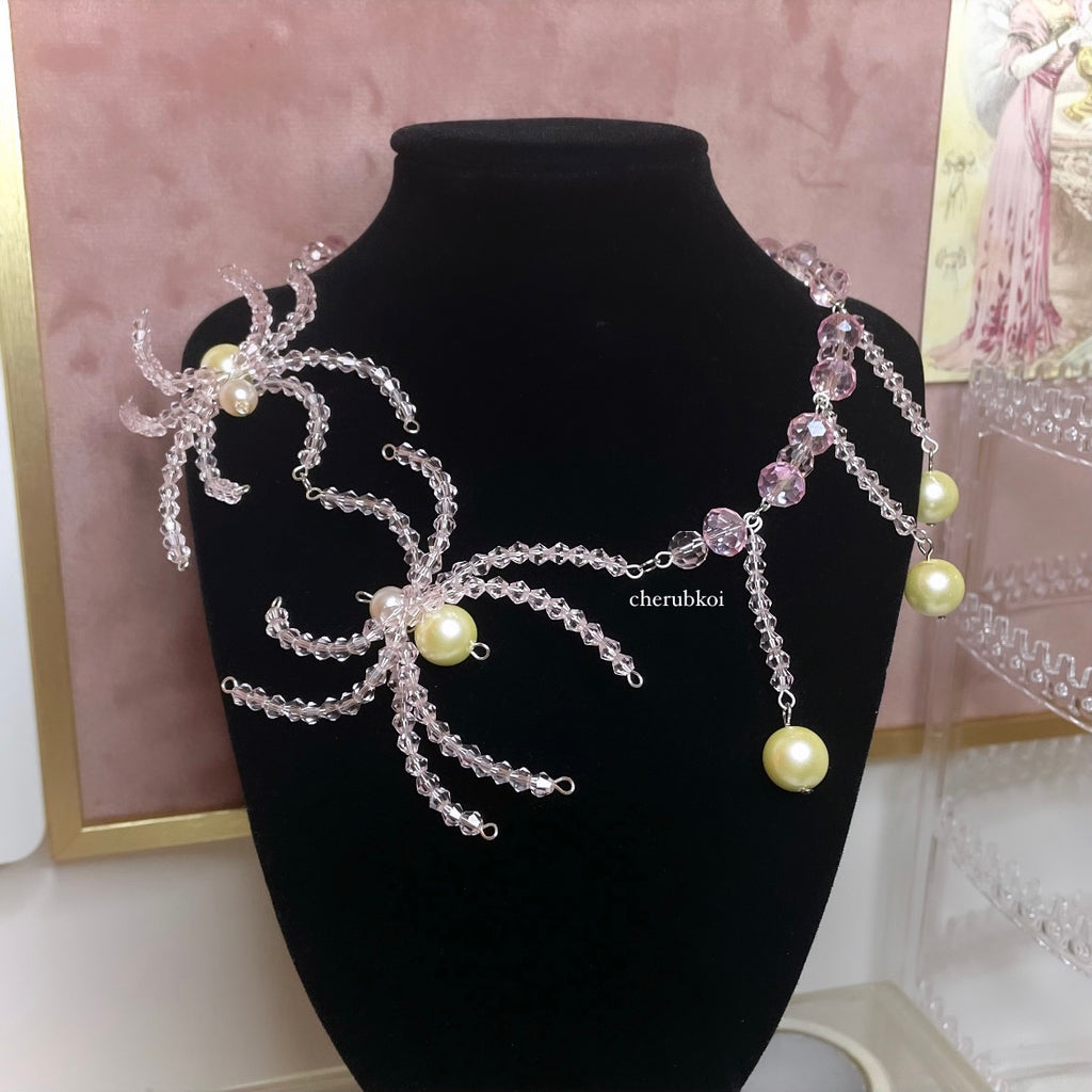 pink spider necklace