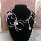 pink spider necklace