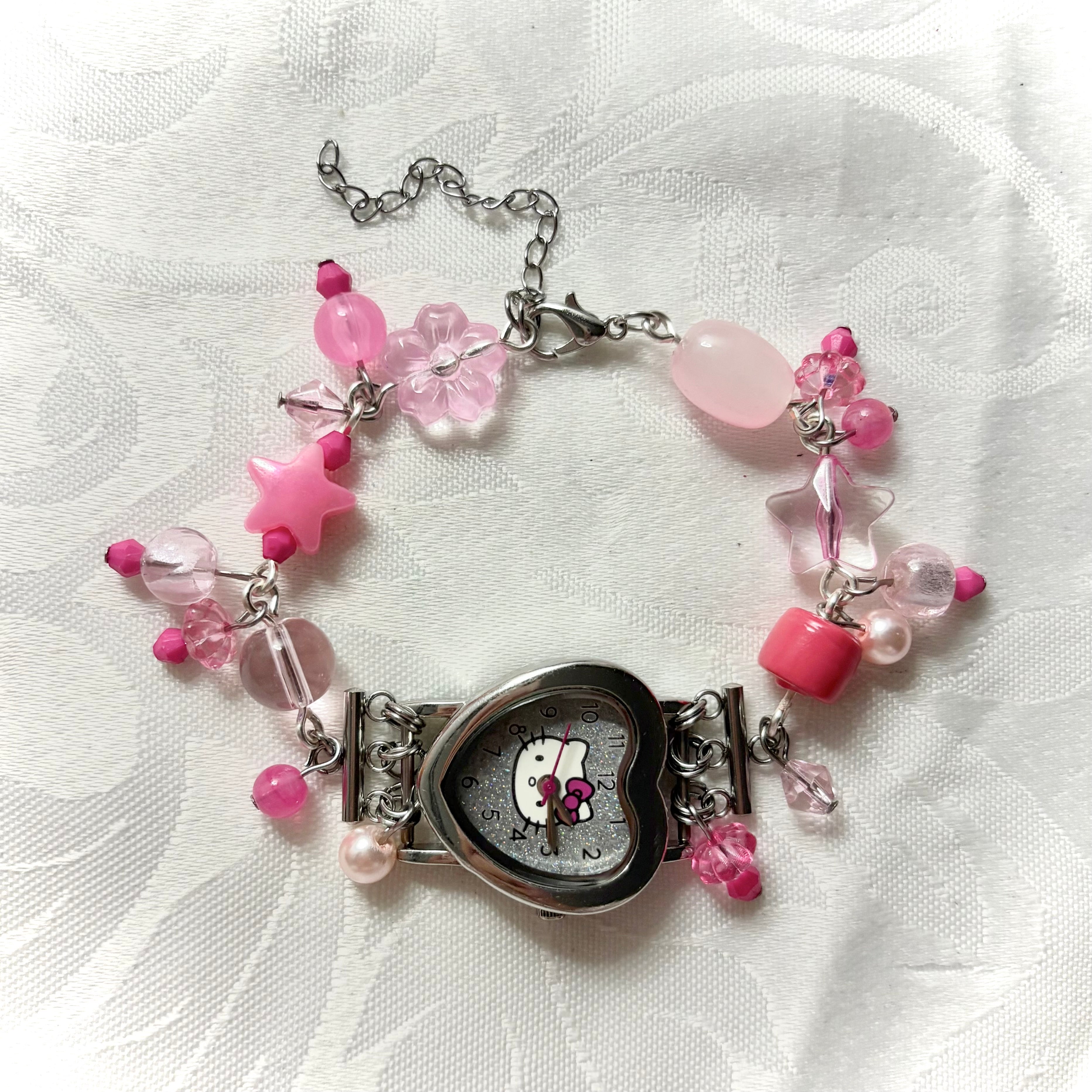 kitty working beaded watch bracelet