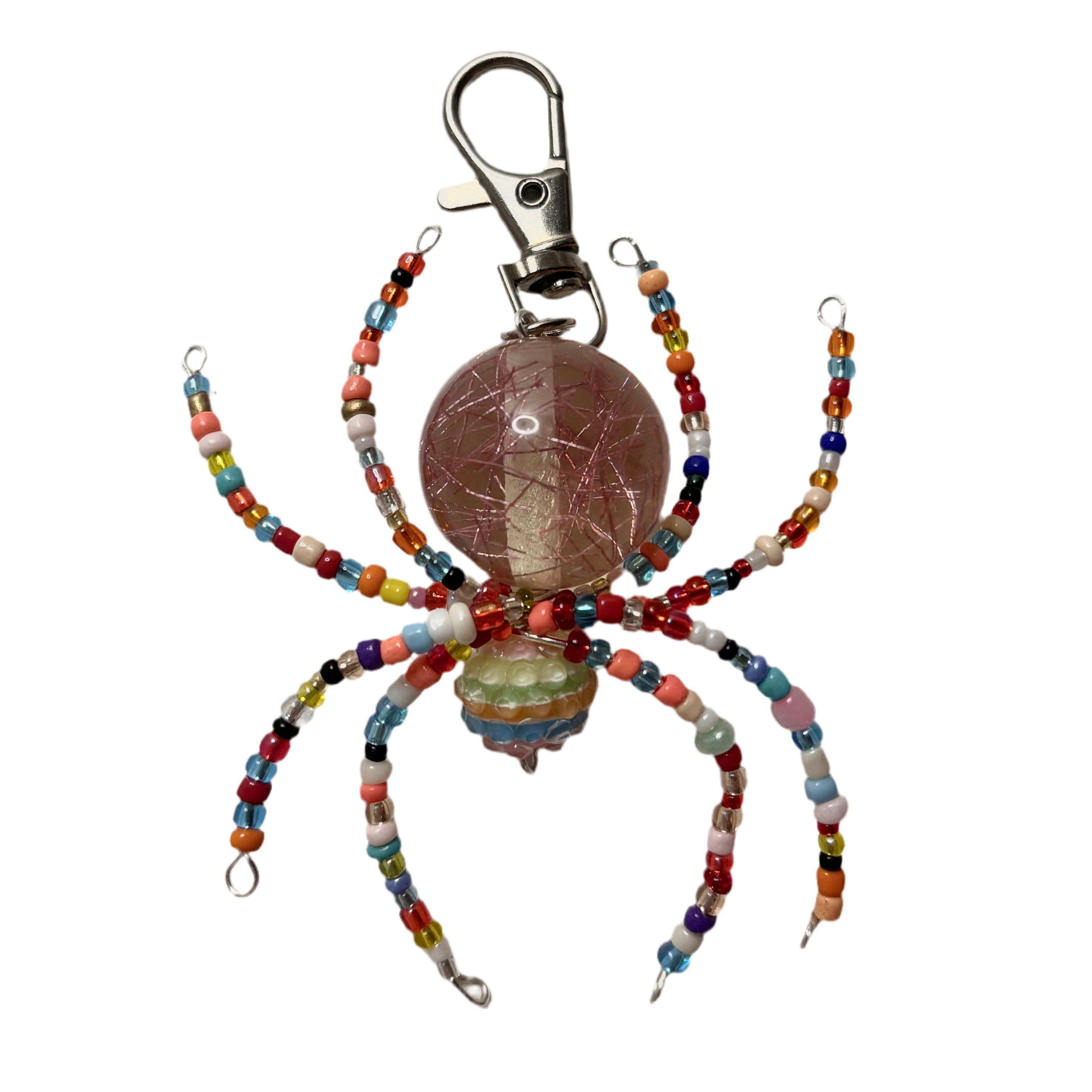 rainbow spider keychain