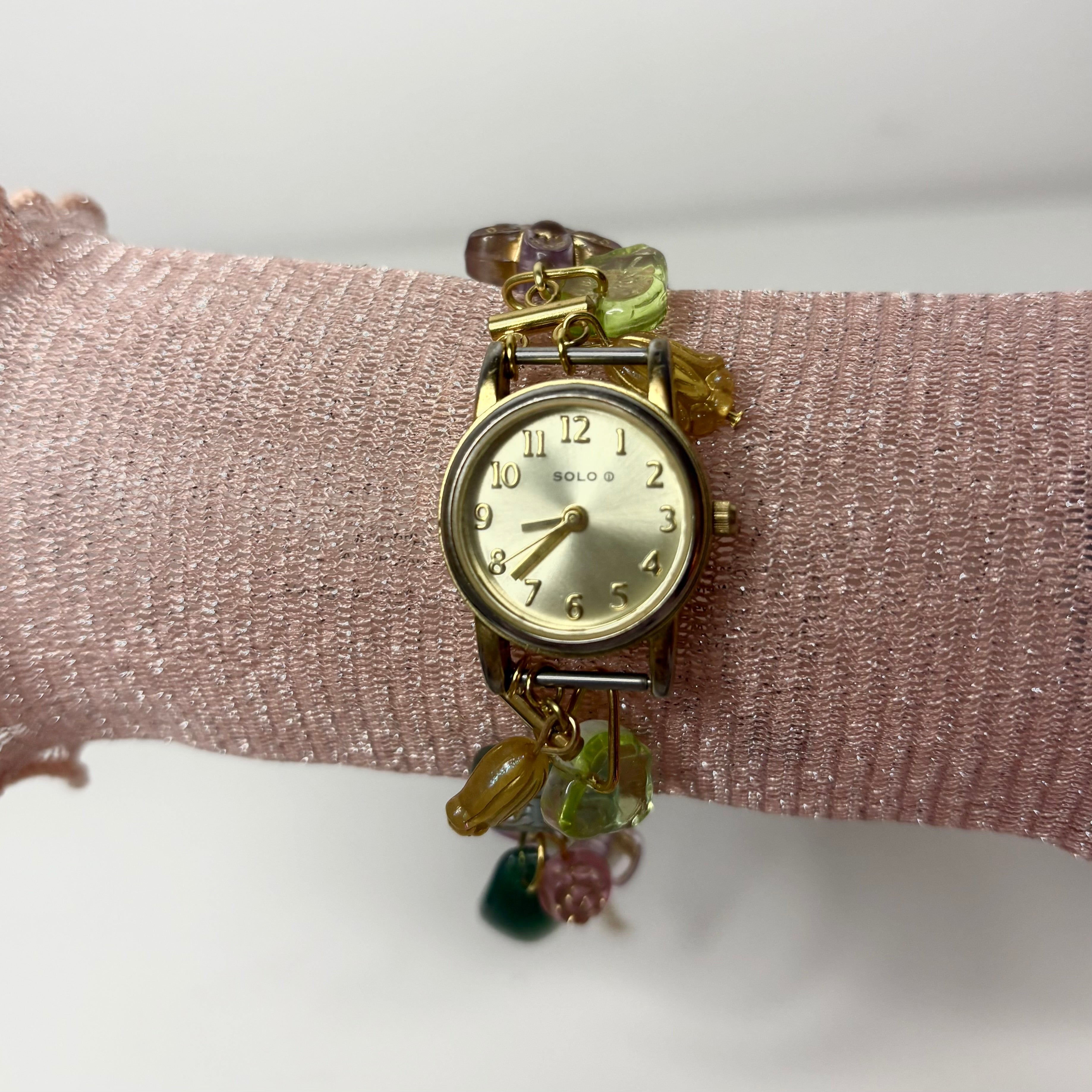 pastel bloom beaded watch bracelet
