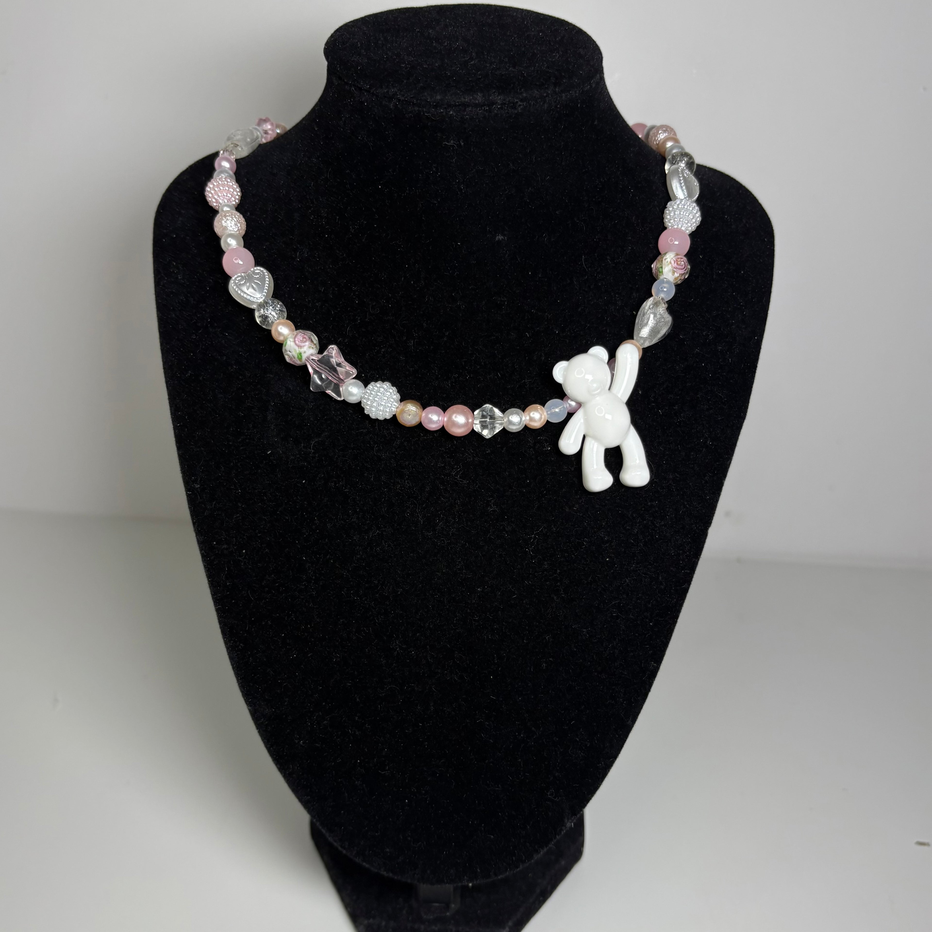 teddy bear garden necklace