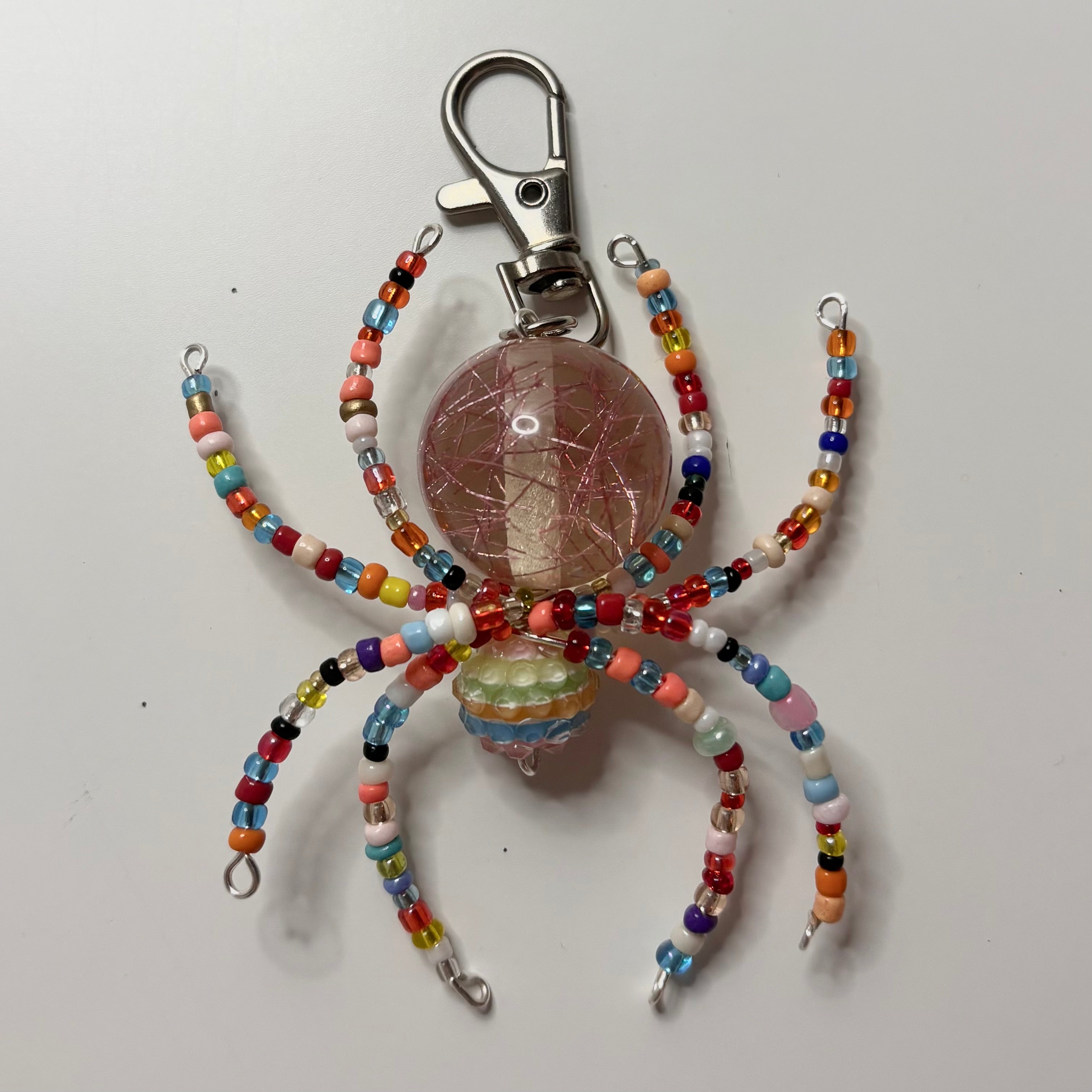 rainbow spider keychain