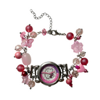 pink kitty working watch bracelet