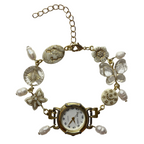white butterfly working beaded watch bracelet