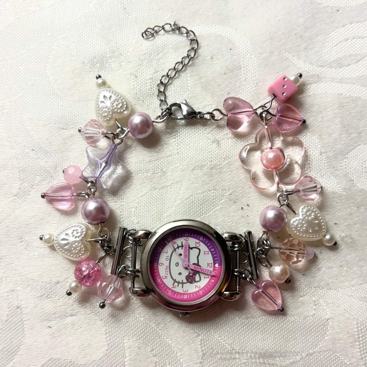 purple kitty working watch bracelet