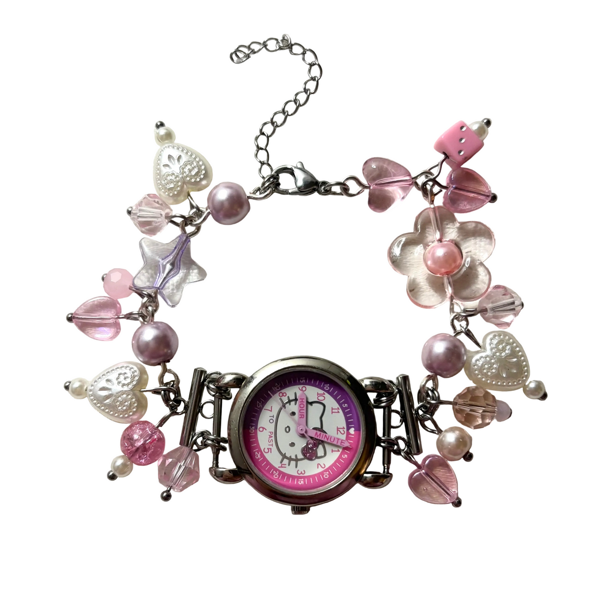 purple kitty working watch bracelet